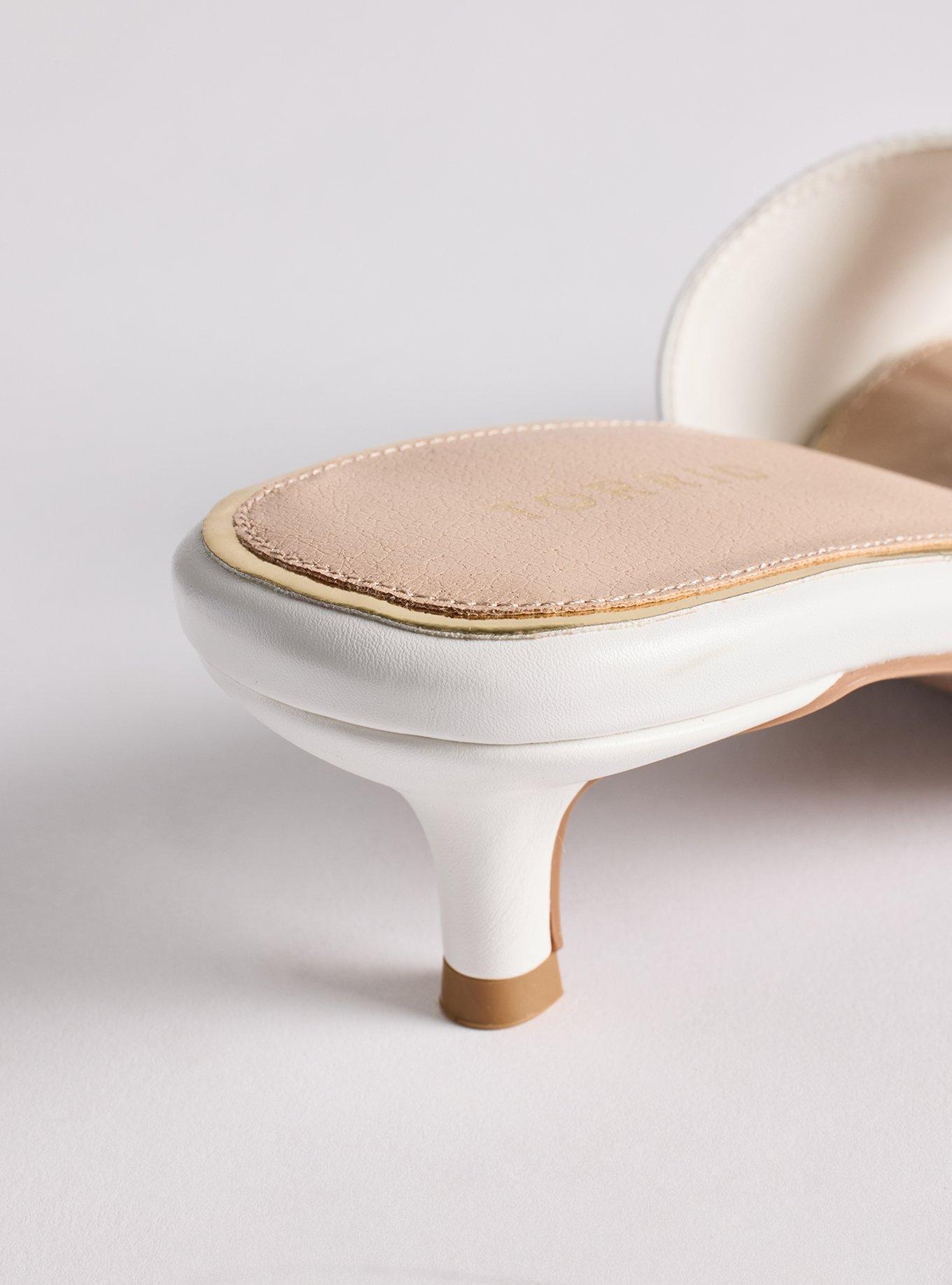 Kitten Heel Mule (WW), WHITE, alternate