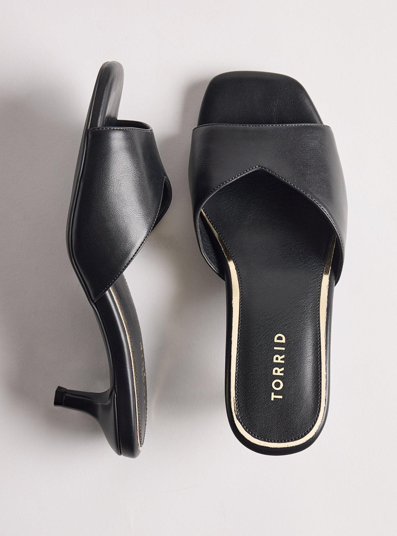 Kitten Heel Mule (WW), BLACK, hi-res