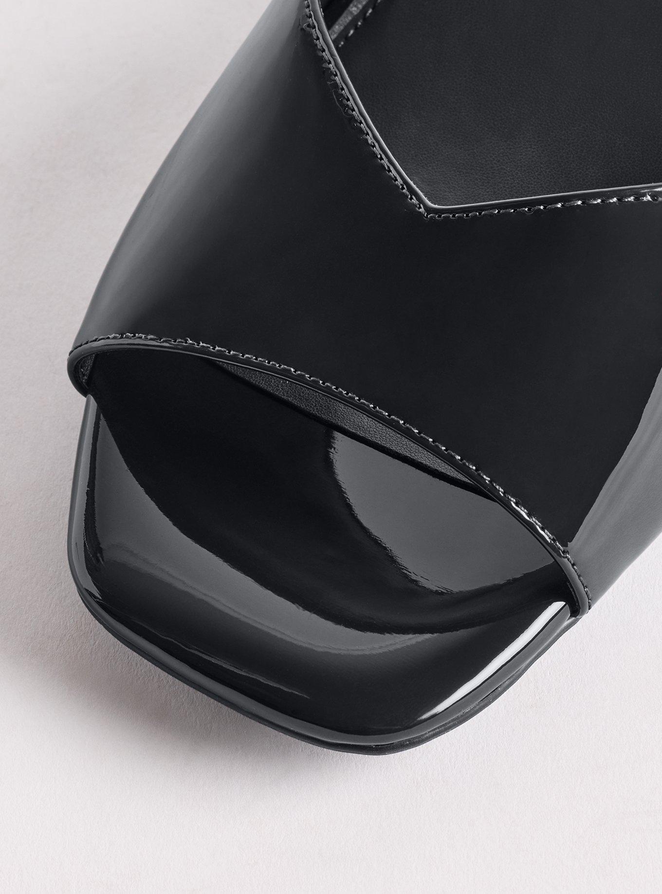 Kitten Heel Mule (WW), BLACK PATENT, alternate