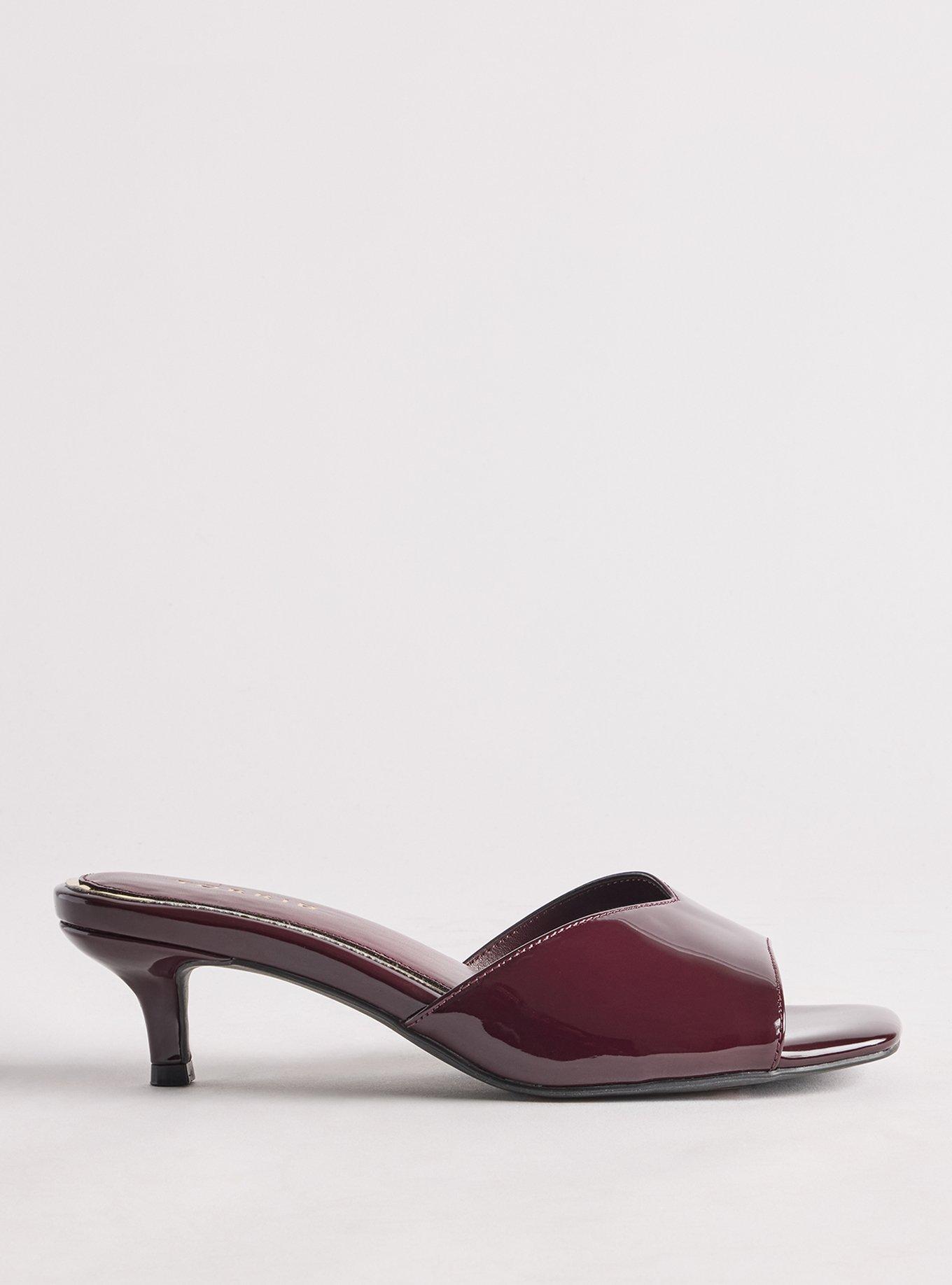 Kitten Heel Mule (WW), WINE PATENT, alternate