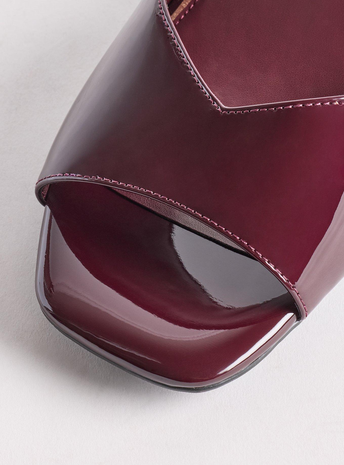 Kitten Heel Mule (WW), WINE PATENT, alternate