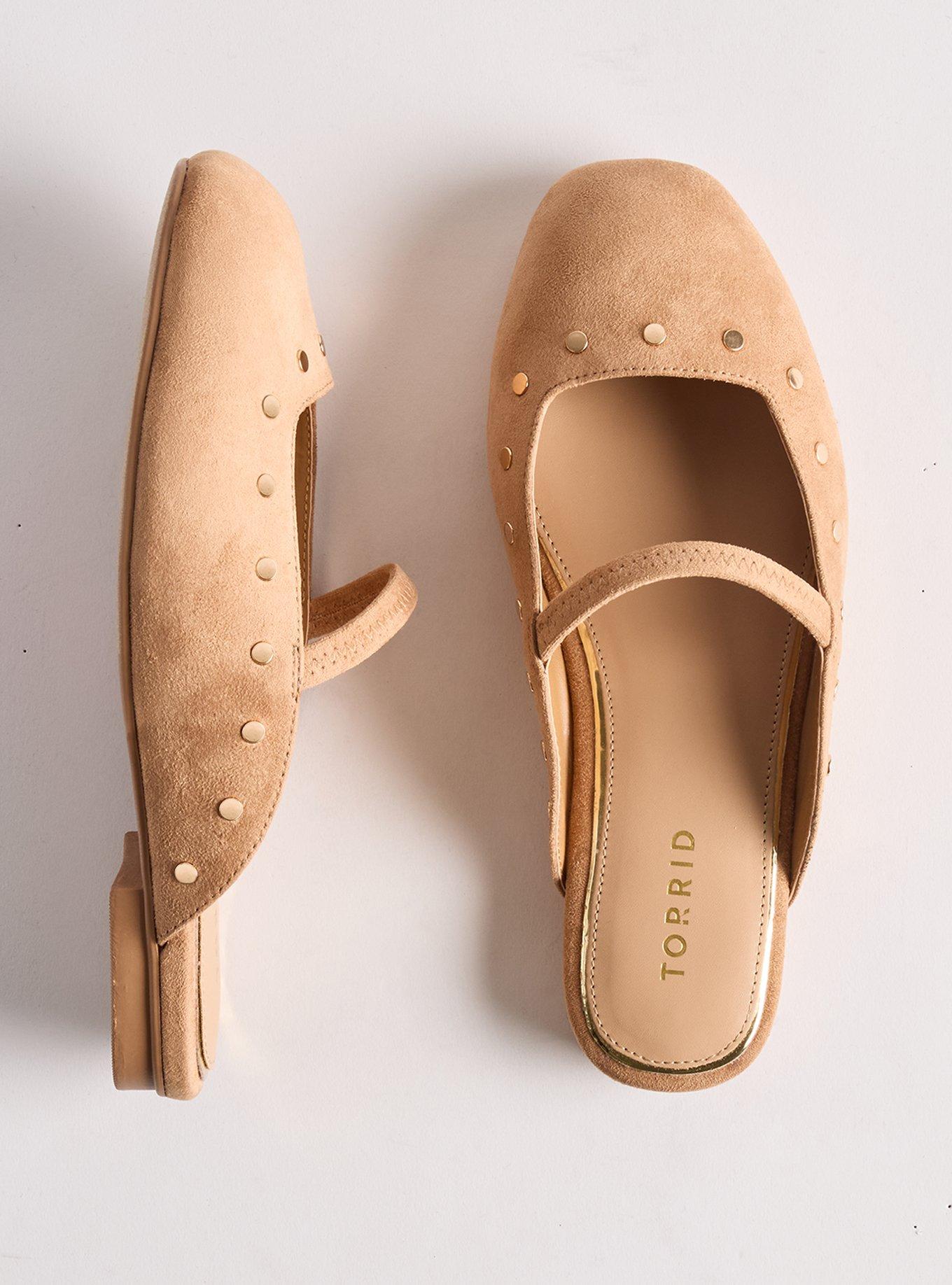 Studded Mary Jane Mule (WW), TAN, hi-res
