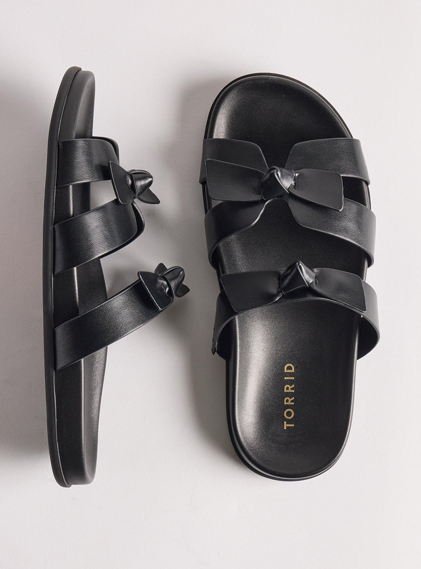 Bow Footbed Slide (WW), BLACK, hi-res