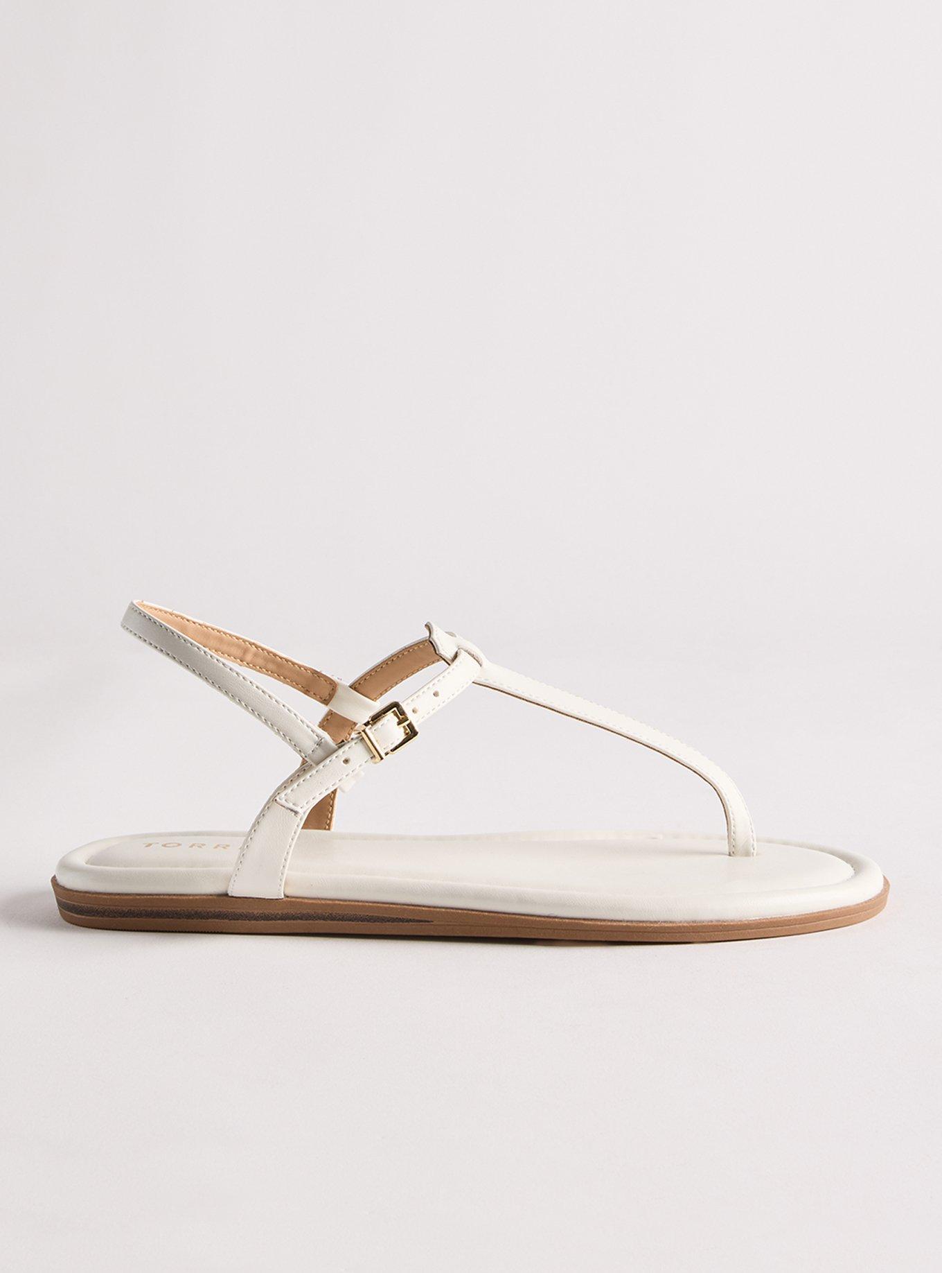 T-Strap Sandal (WW), WHITE, alternate