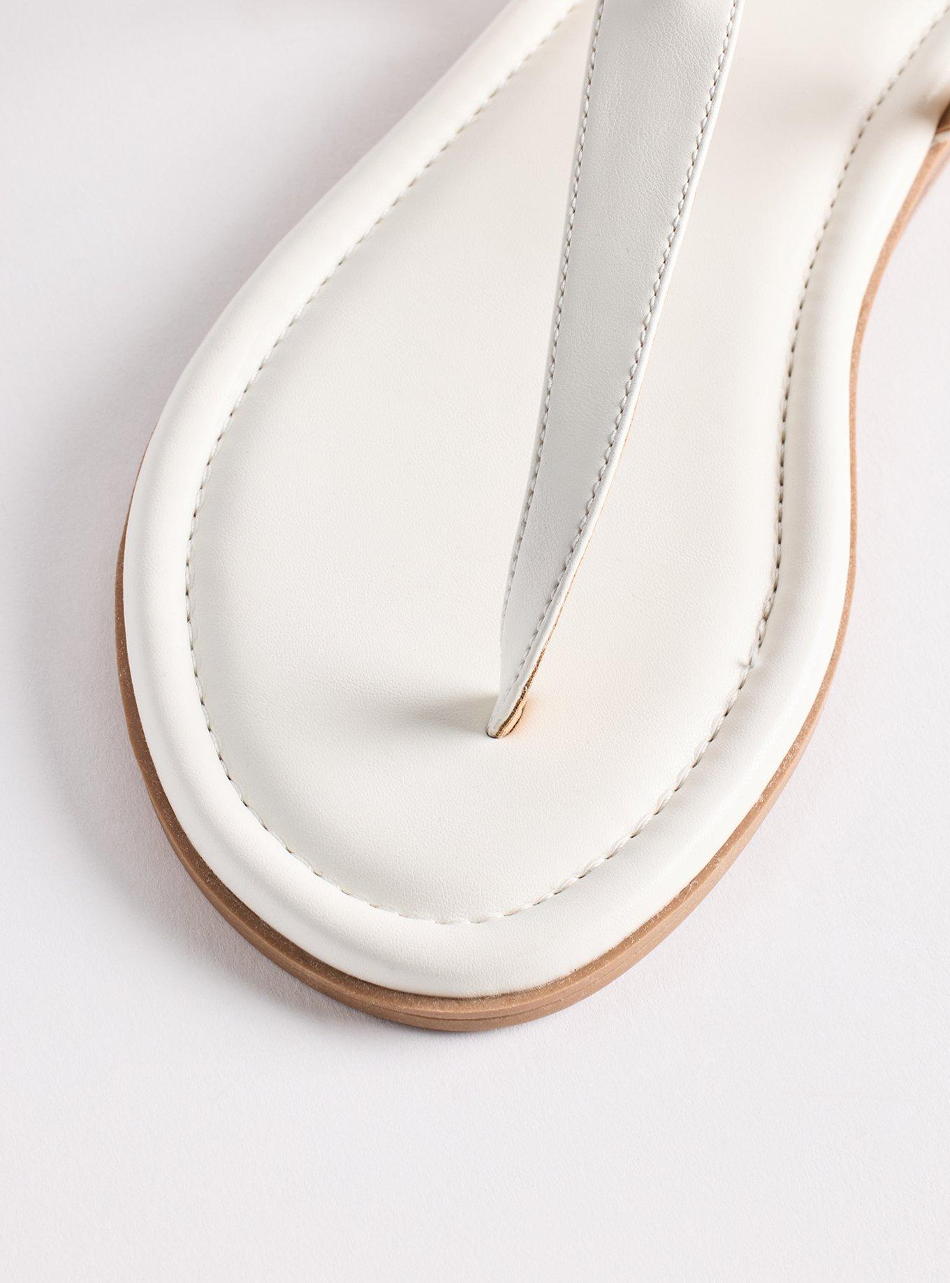 T-Strap Sandal (WW), WHITE, alternate