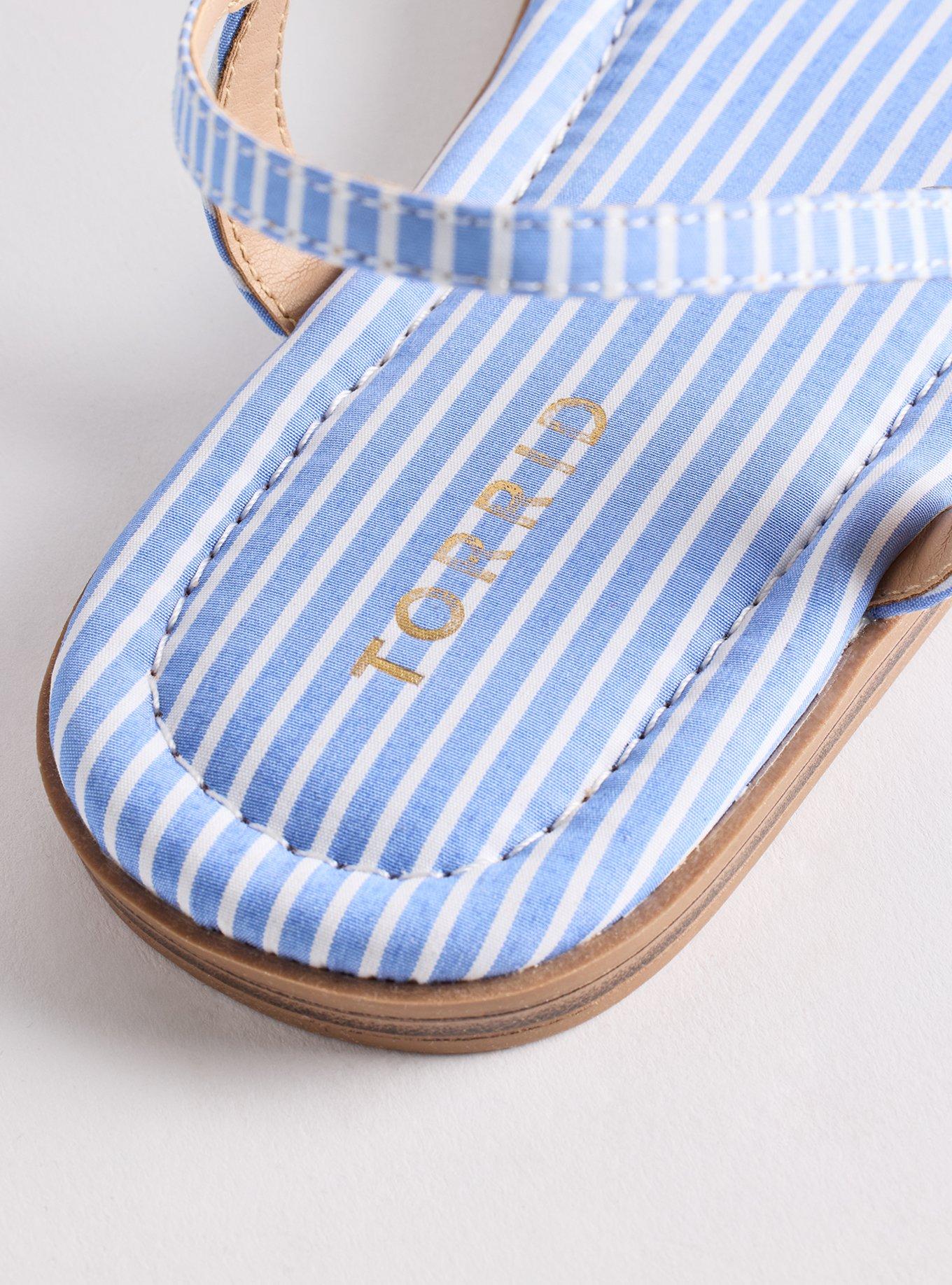 T-Strap Sandal (WW), BLUE WHITE STRIPE, alternate