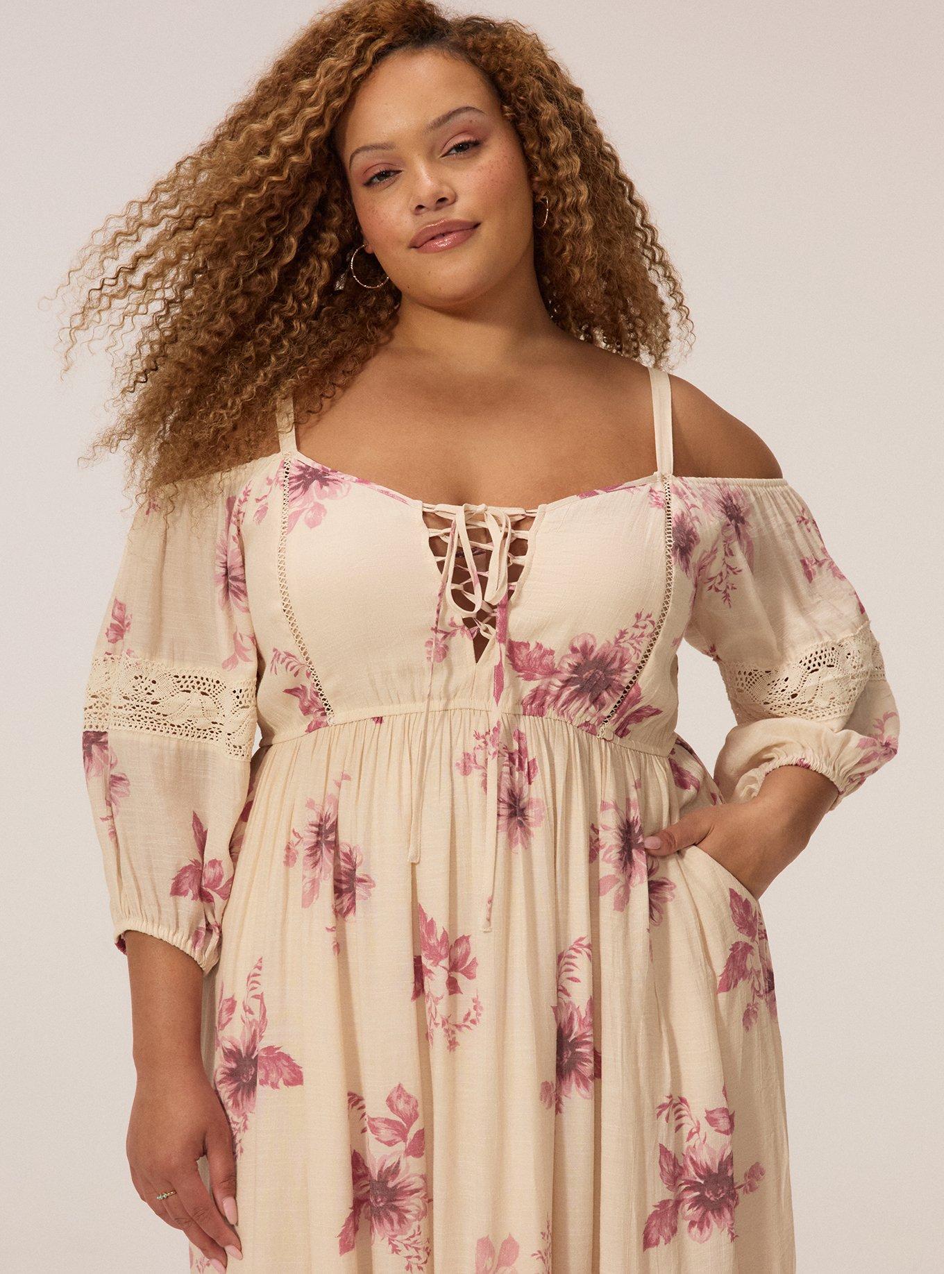 Festi Cold Shoulder Tiered Maxi Dress, MELLOW FLORAL IVORY, alternate