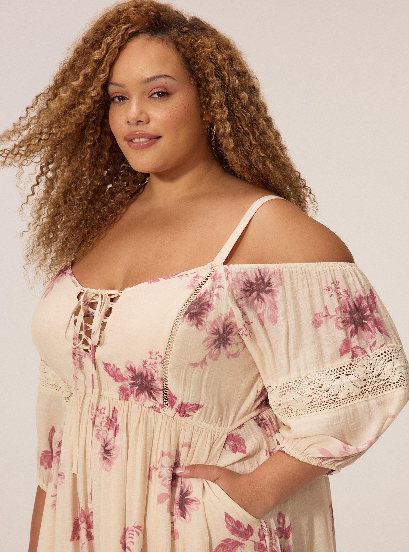 Festi Cold Shoulder Tiered Maxi Dress, MELLOW FLORAL IVORY, alternate