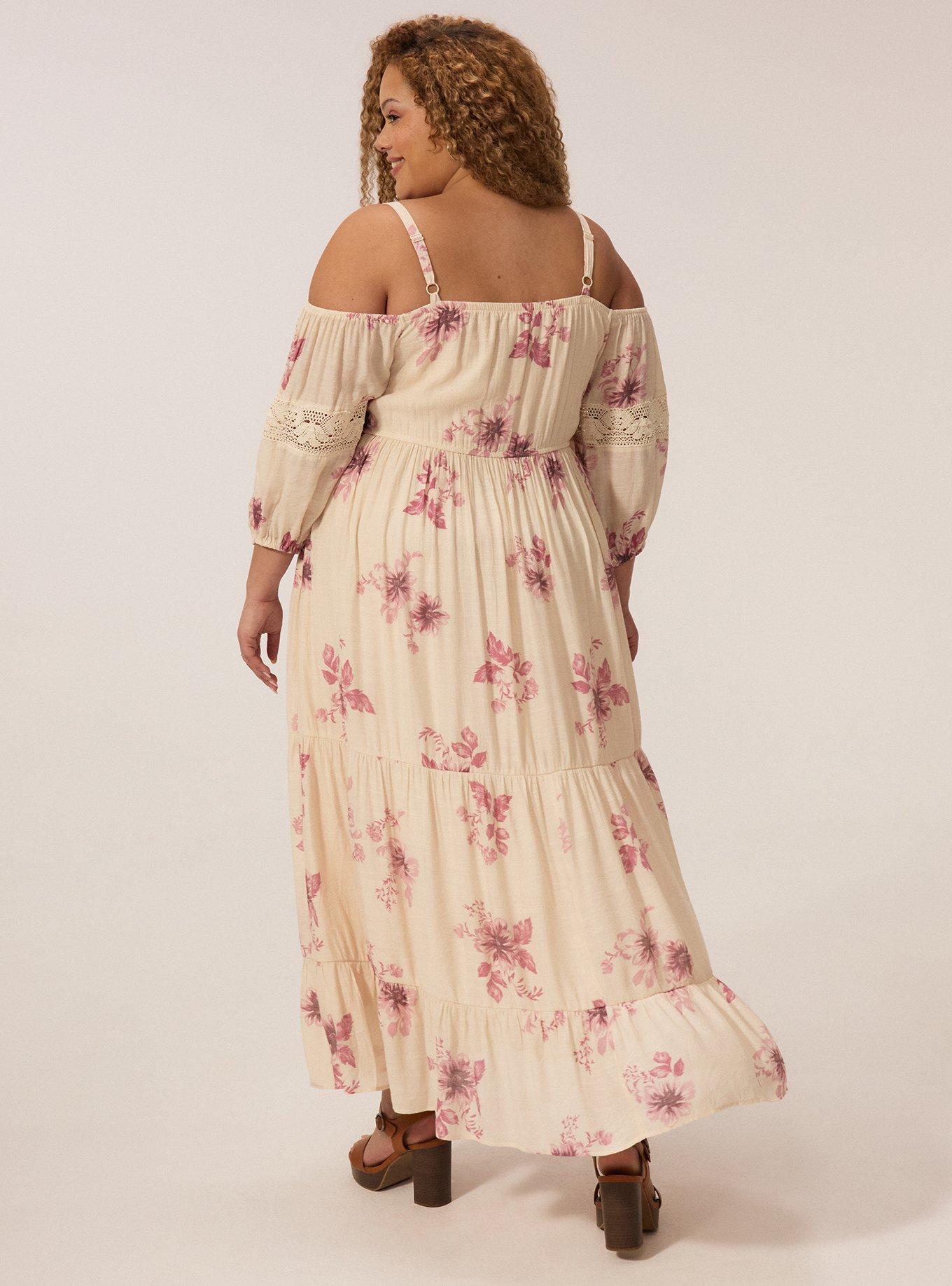 Festi Cold Shoulder Tiered Maxi Dress, MELLOW FLORAL IVORY, alternate