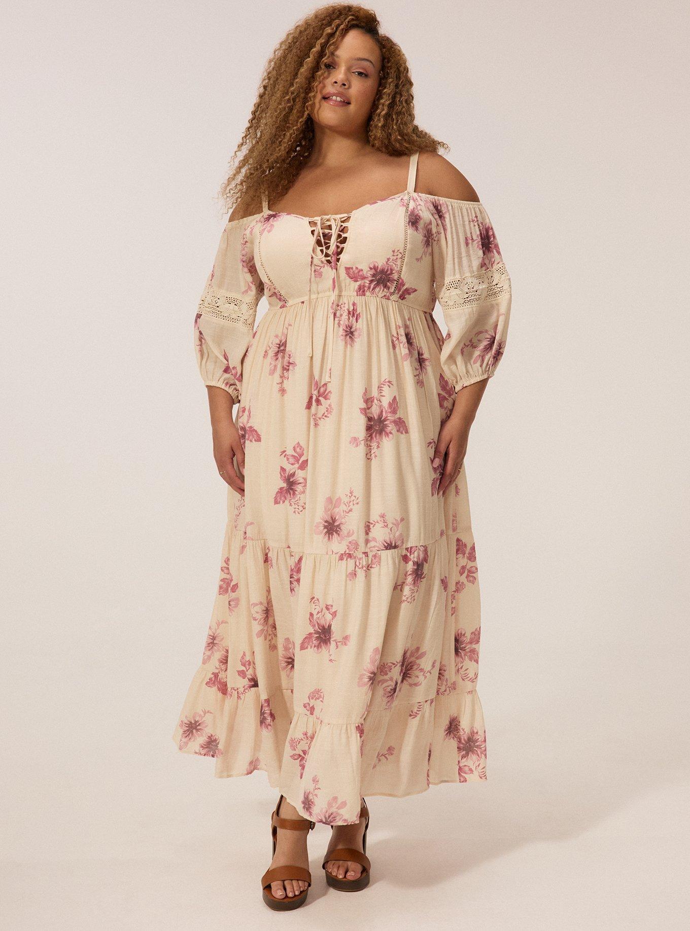 Festi Cold Shoulder Tiered Maxi Dress, MELLOW FLORAL IVORY, alternate