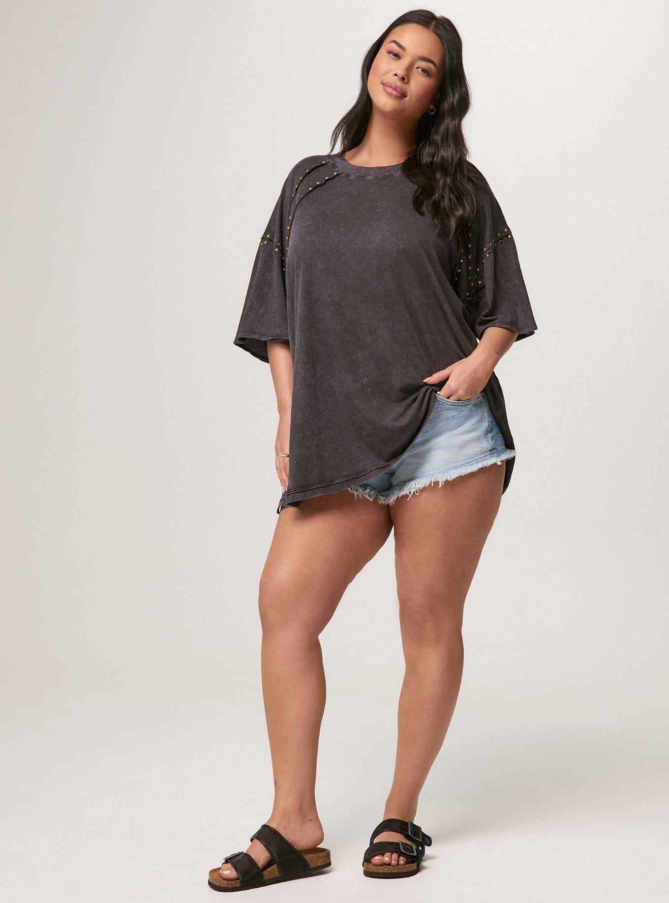 Festi Embellished Drop Shoulder Tee, PHANTOM, alternate