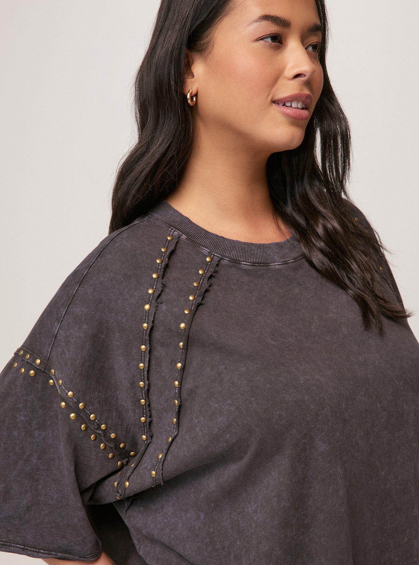 Festi Embellished Drop Shoulder Tee, PHANTOM, alternate