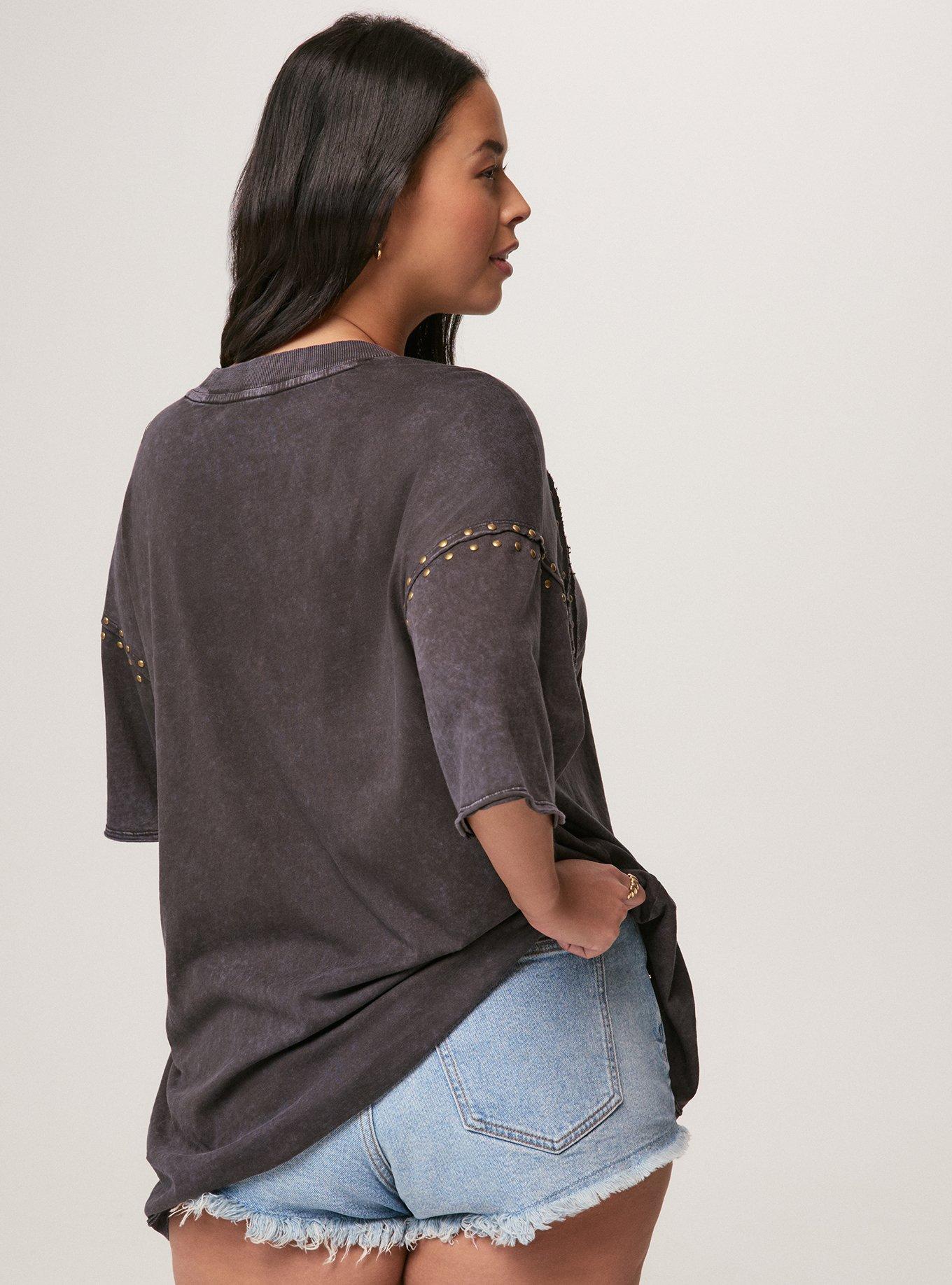 Festi Embellished Drop Shoulder Tee, PHANTOM, alternate