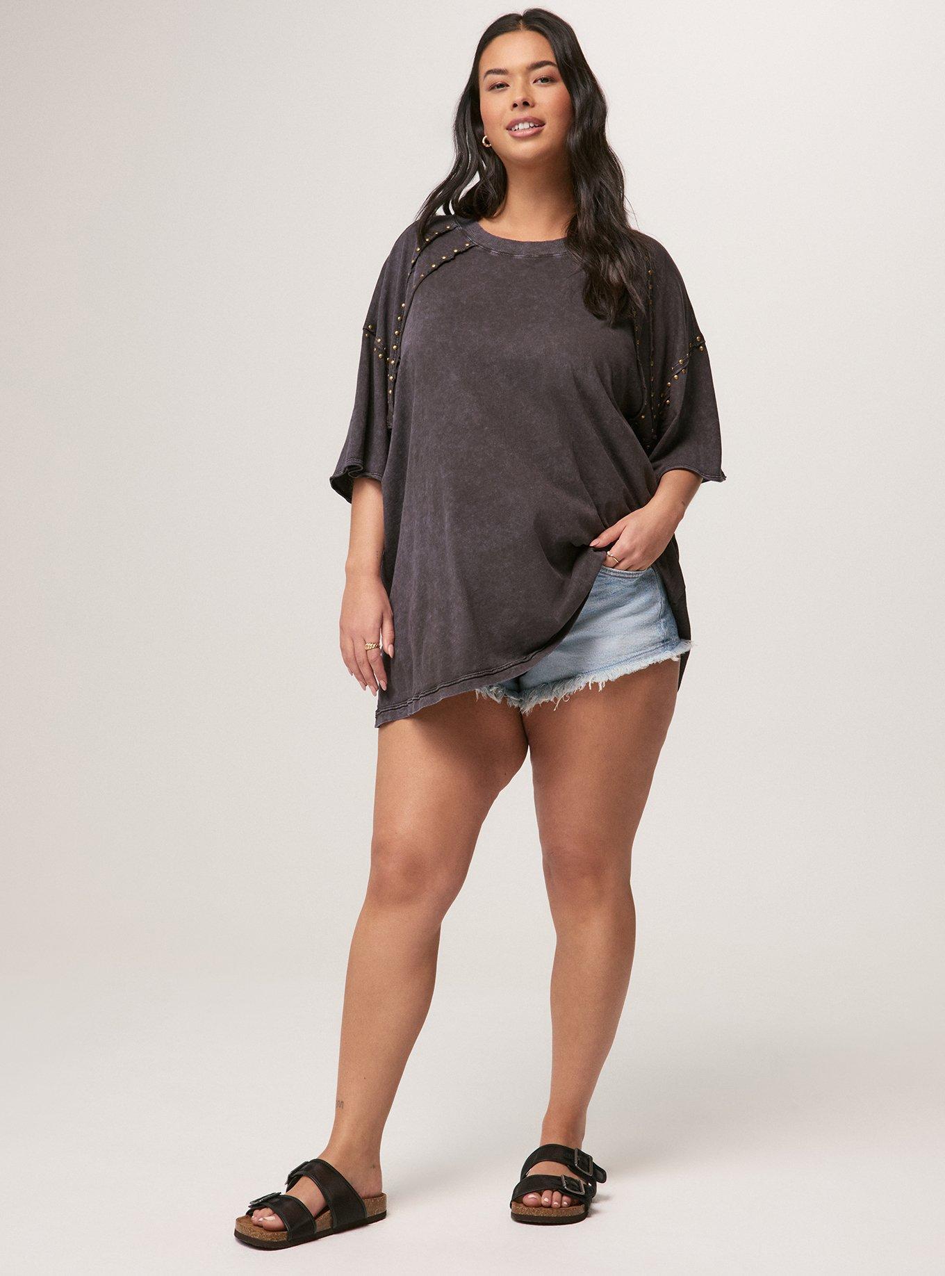 Festi Embellished Drop Shoulder Tee, PHANTOM, alternate