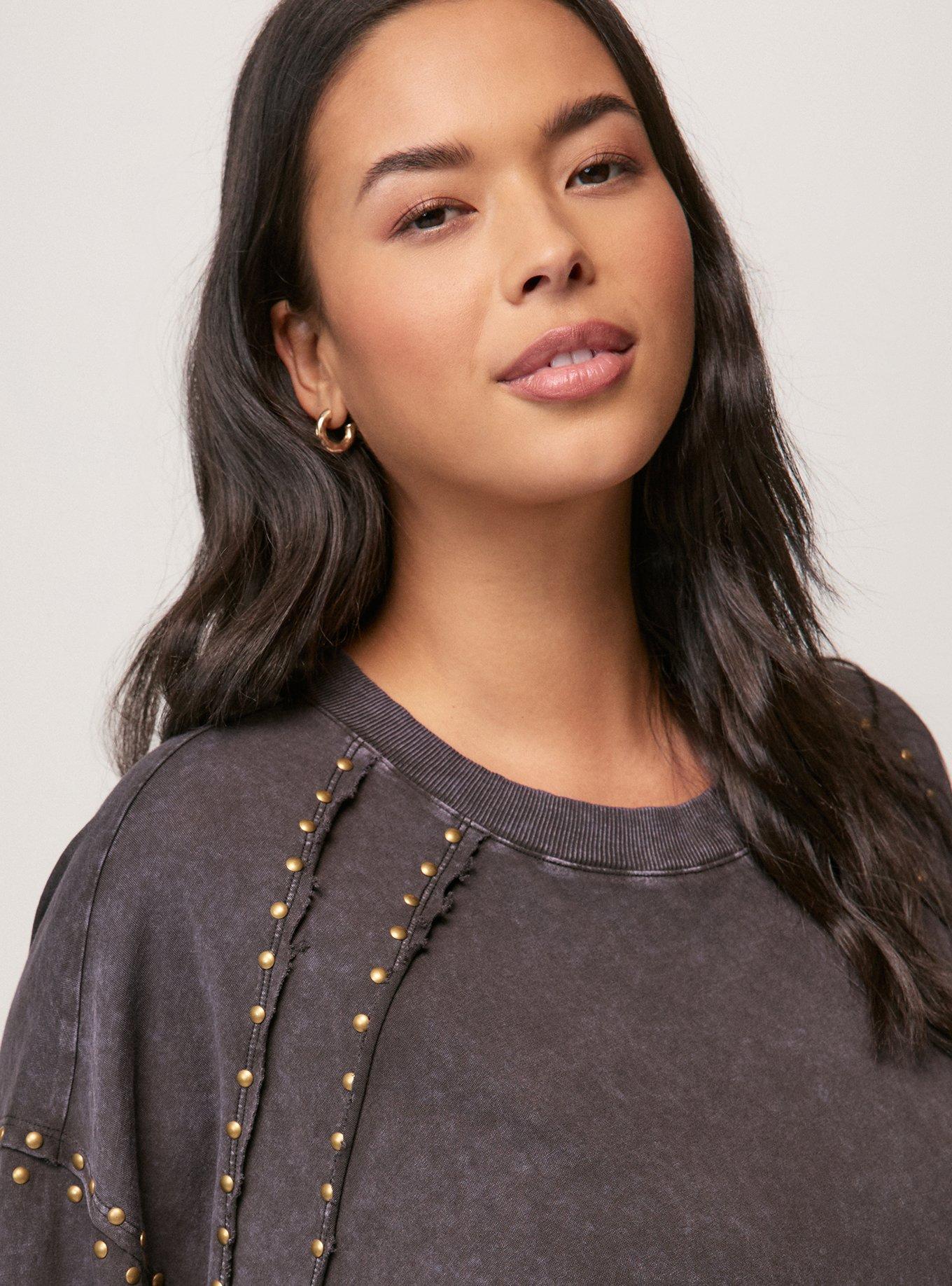 Festi Embellished Drop Shoulder Tee, PHANTOM, alternate