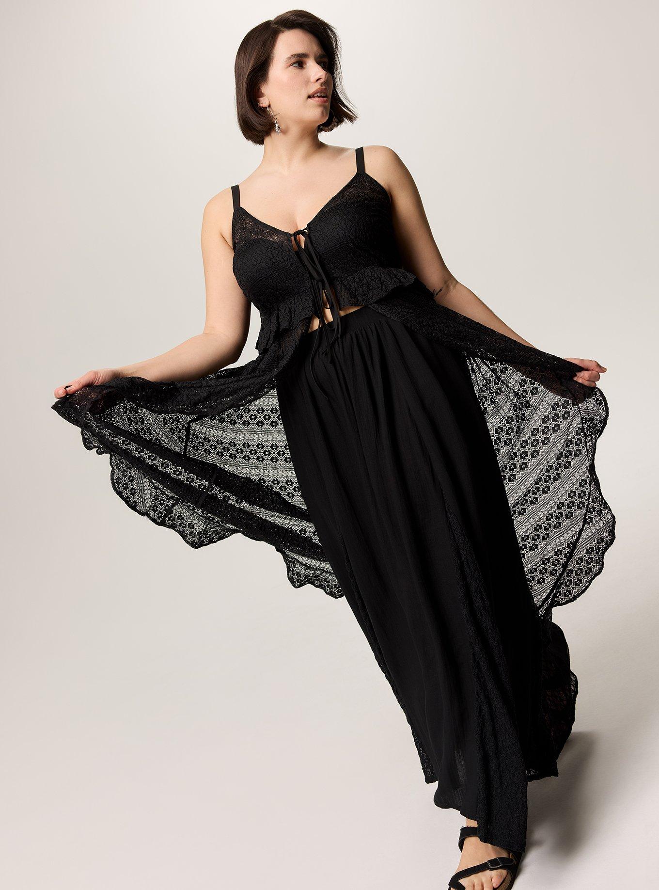 Festi Tie-Front Lace Tunic, PHANTOM, hi-res