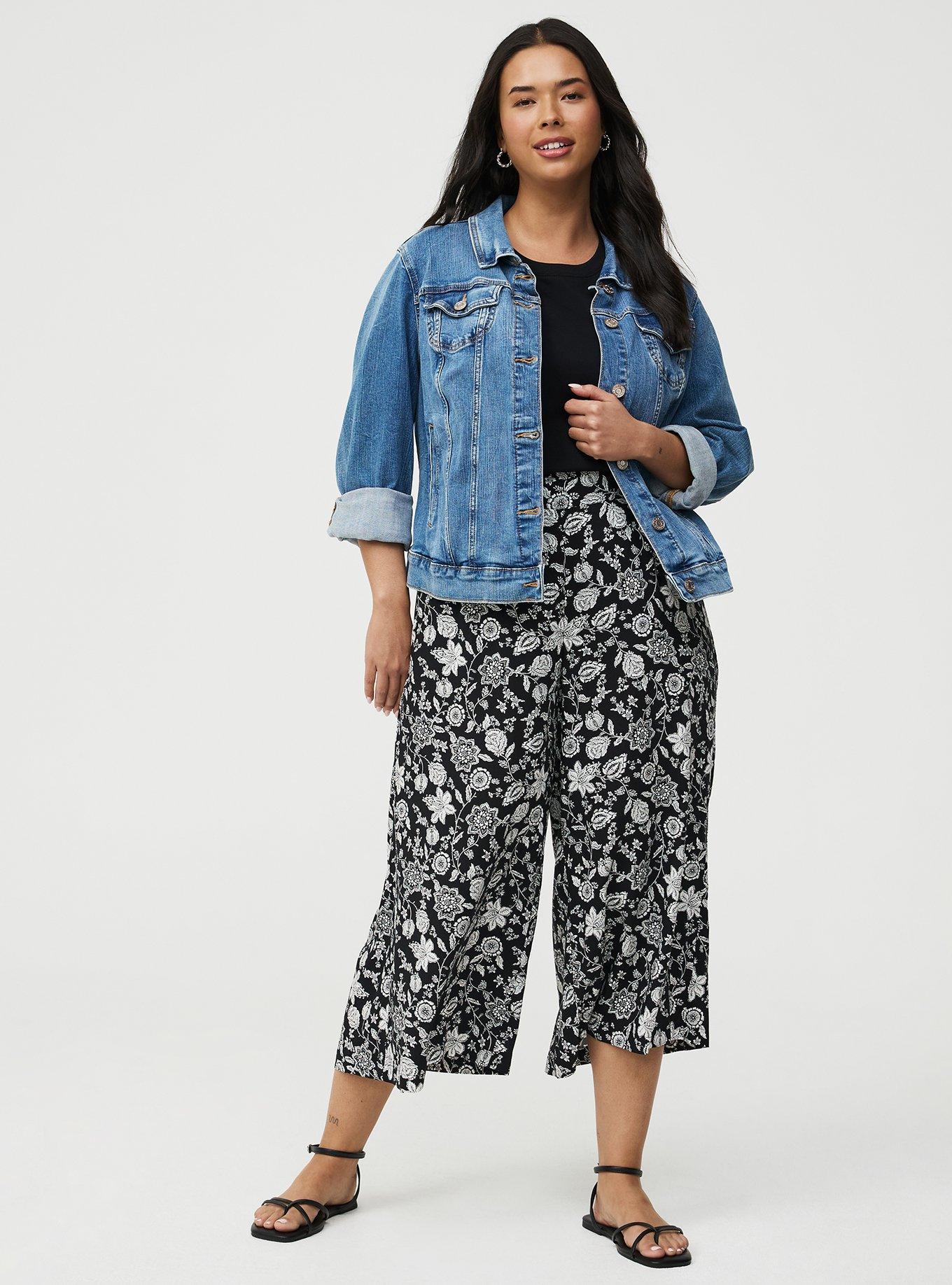 Pull On Challis Crop Wide Leg Pant, TRACY BANDANA BLACK, alternate