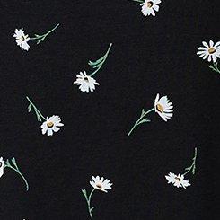 French Terry Drop Shoulder Sweatshirt, DARA DAISIES FLORAL BLACK, swatch