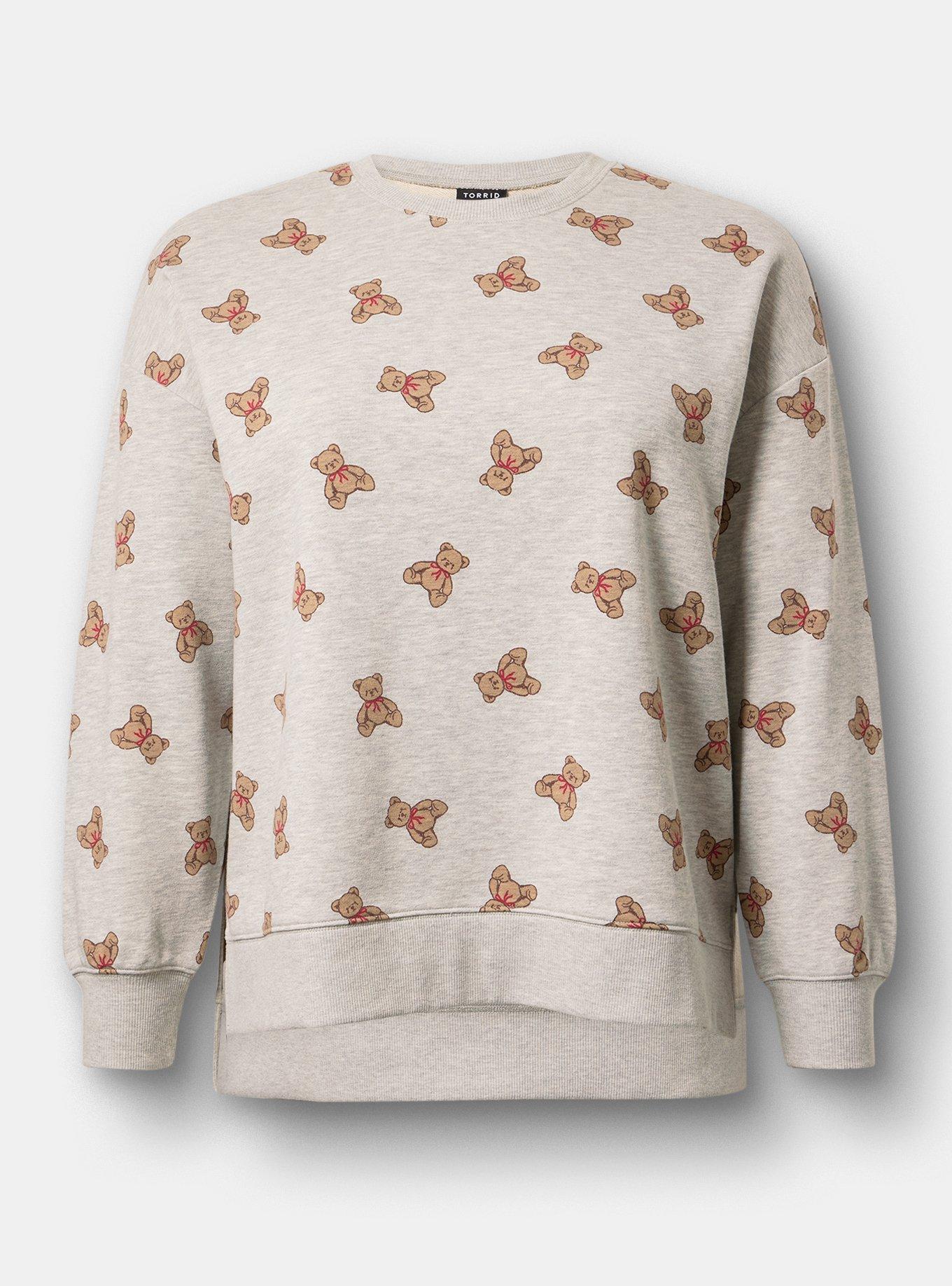 French Terry Drop Shoulder Sweatshirt, TEDDY BEARS GREY, hi-res