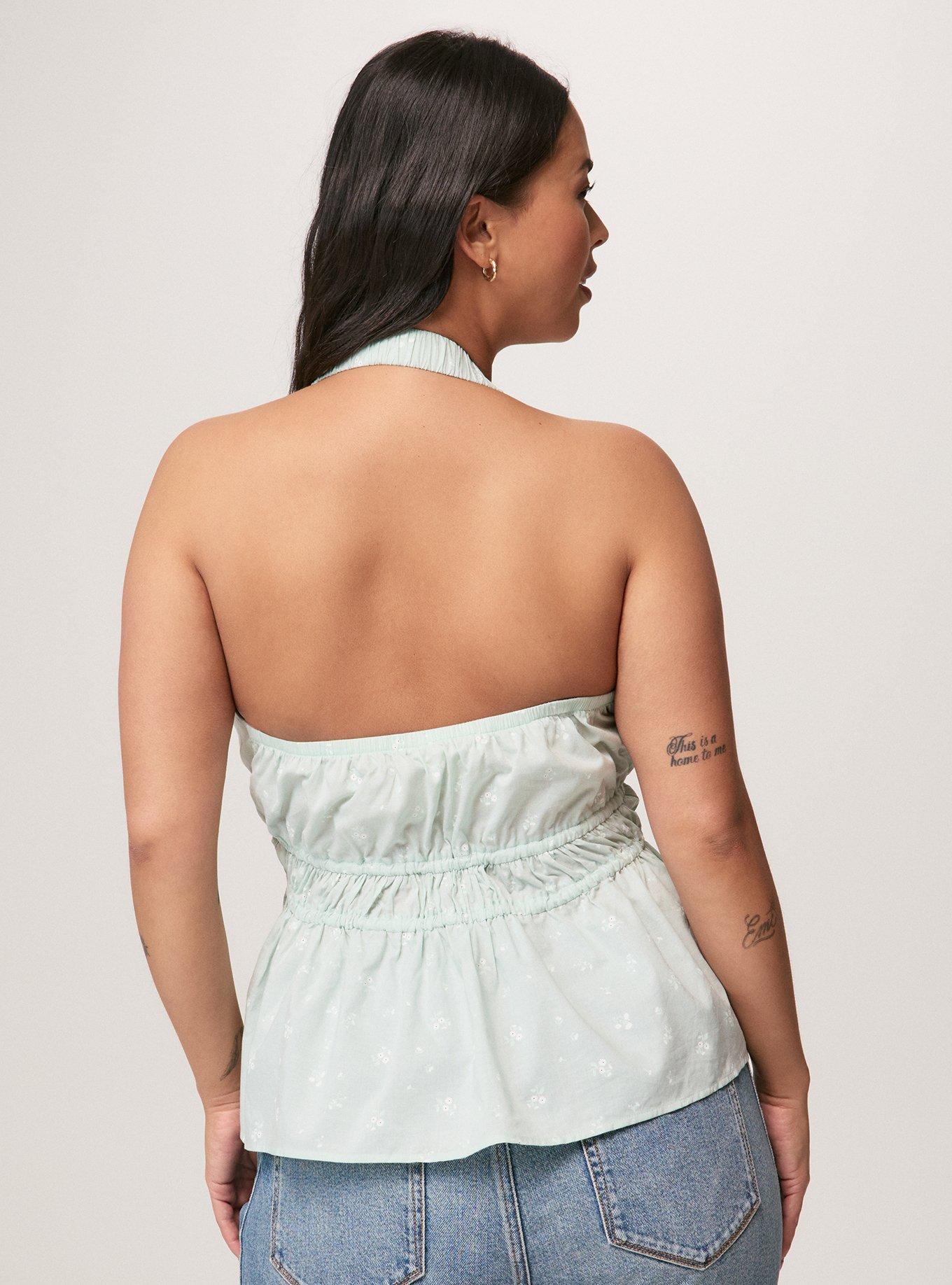 Festi Tie Front Halter Top, LANA DITSY FLORAL MINT, alternate