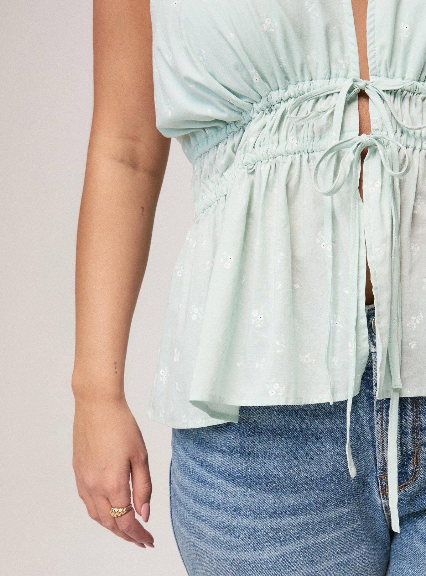 Festi Tie Front Halter Top, LANA DITSY FLORAL MINT, alternate