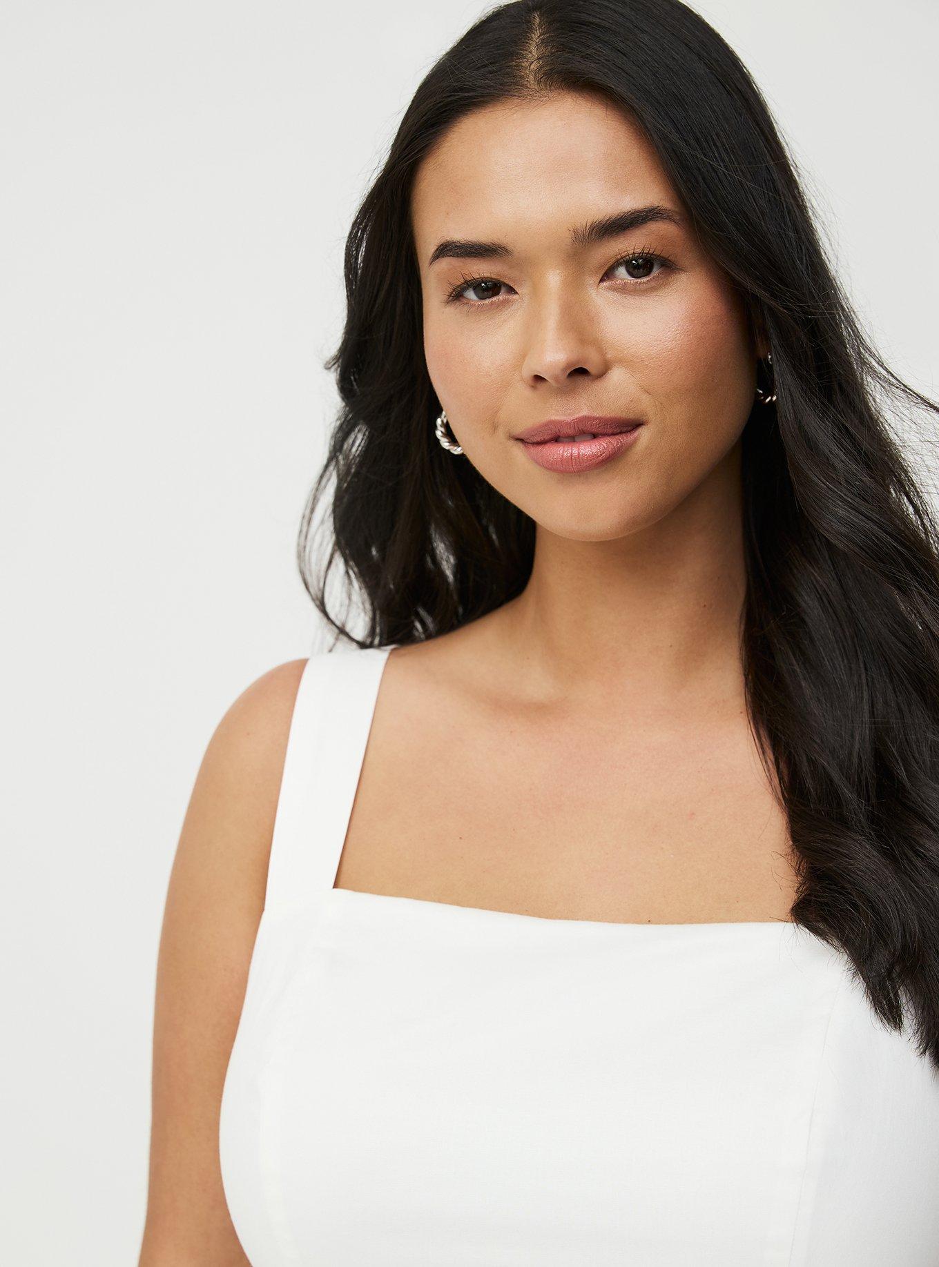 Basque Waist Mini Dress, CLOUD DANCER, alternate