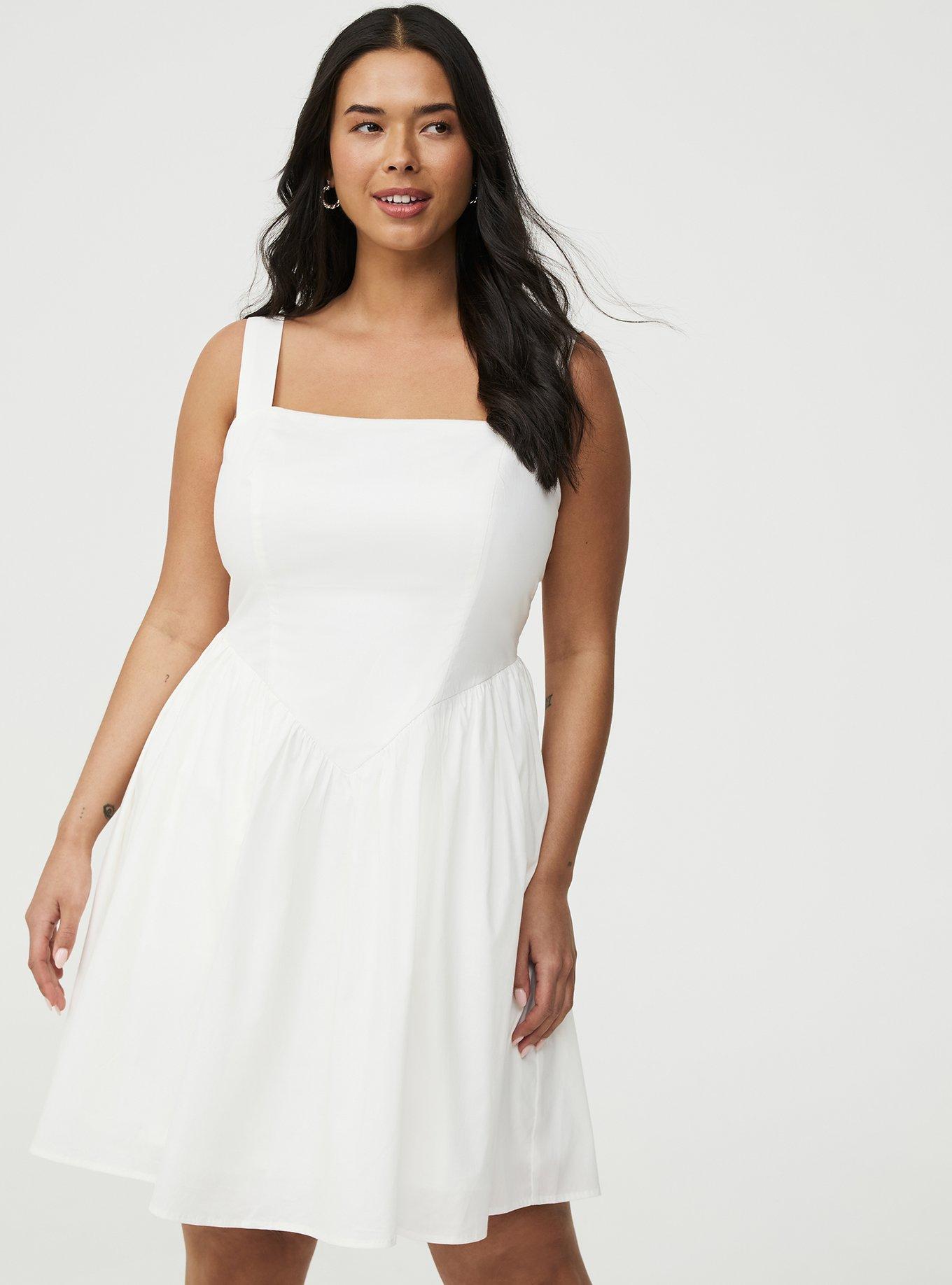 Basque Waist Mini Dress, CLOUD DANCER, alternate