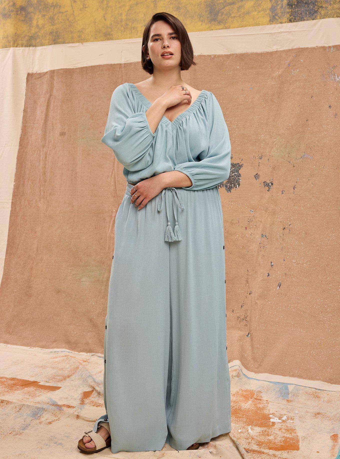 Festi Blouson Sleeve Crop Top, STONE BLUE, alternate