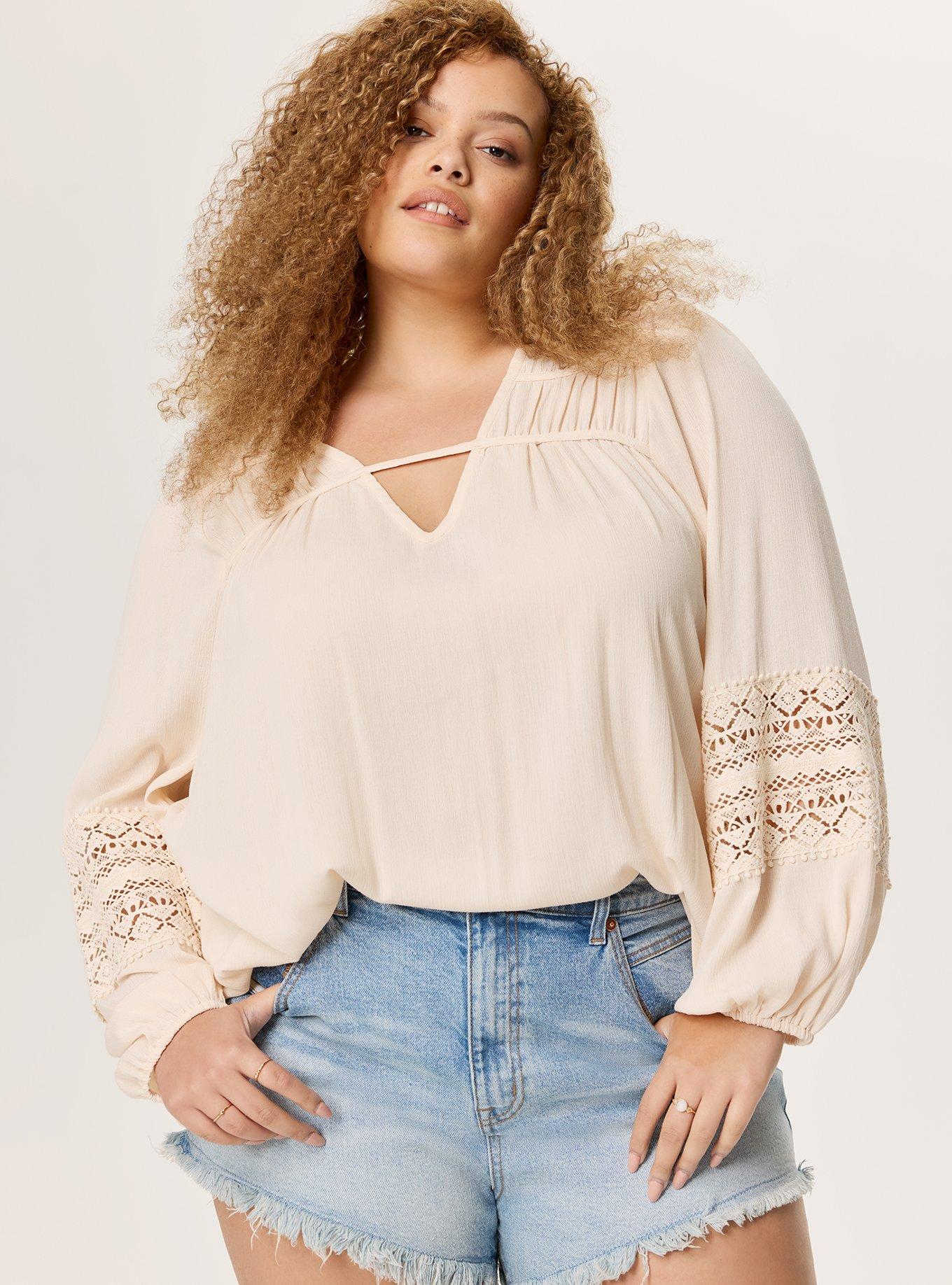 Festi Lace Inset Tunic, SAND DOLLAR, alternate