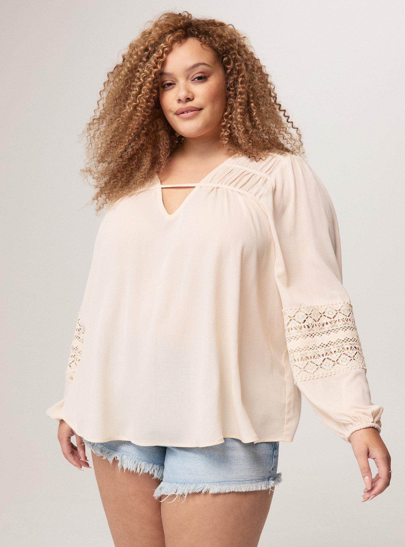 Festi Lace Inset Tunic, SAND DOLLAR, hi-res
