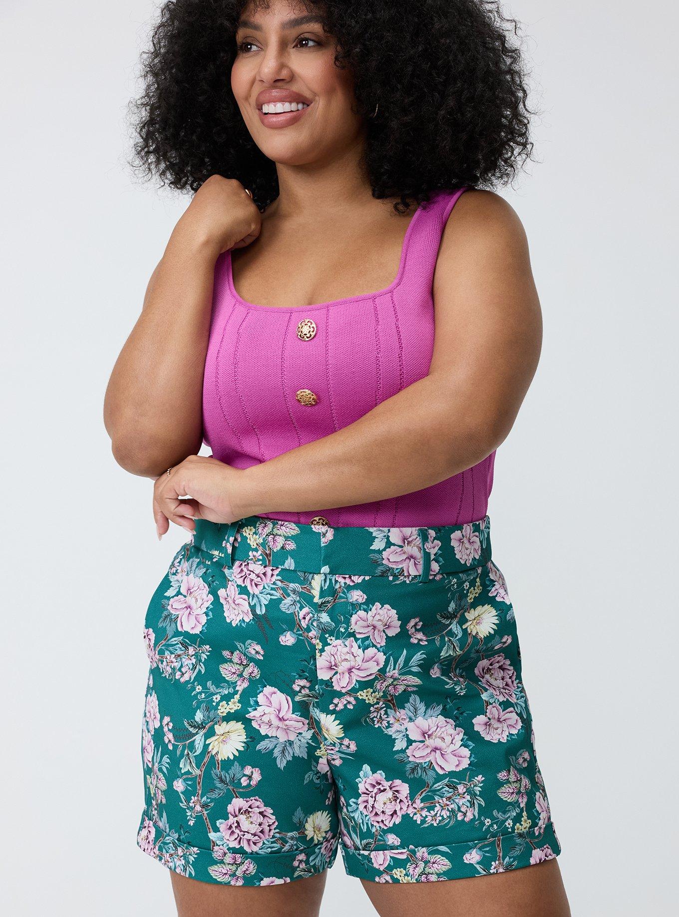 Studio Luxe Trouser Short, BRANCH GARDEN FLORAL GREEN, alternate