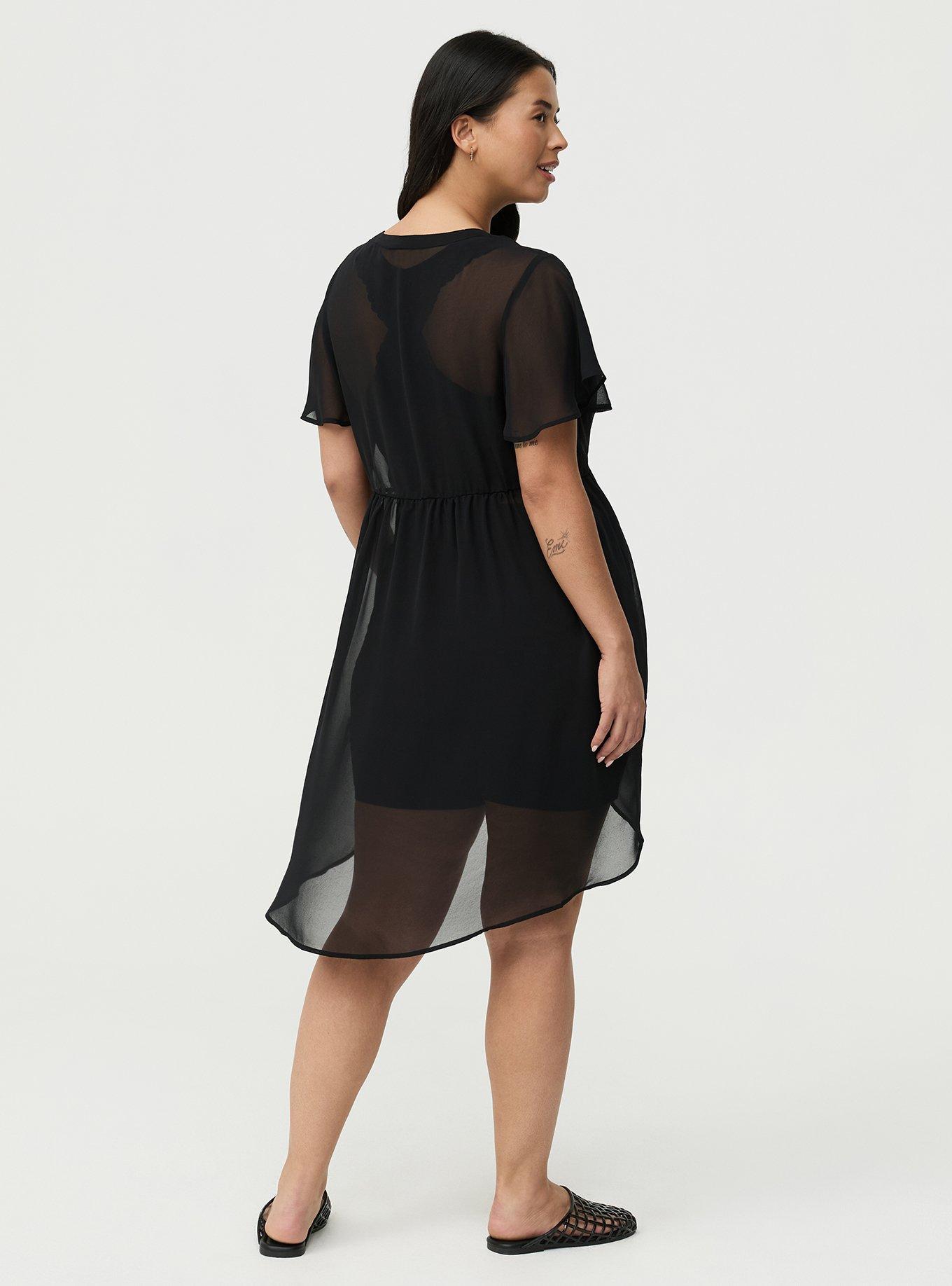 Lexie Chiffon Babydoll Top, DEEP BLACK, alternate