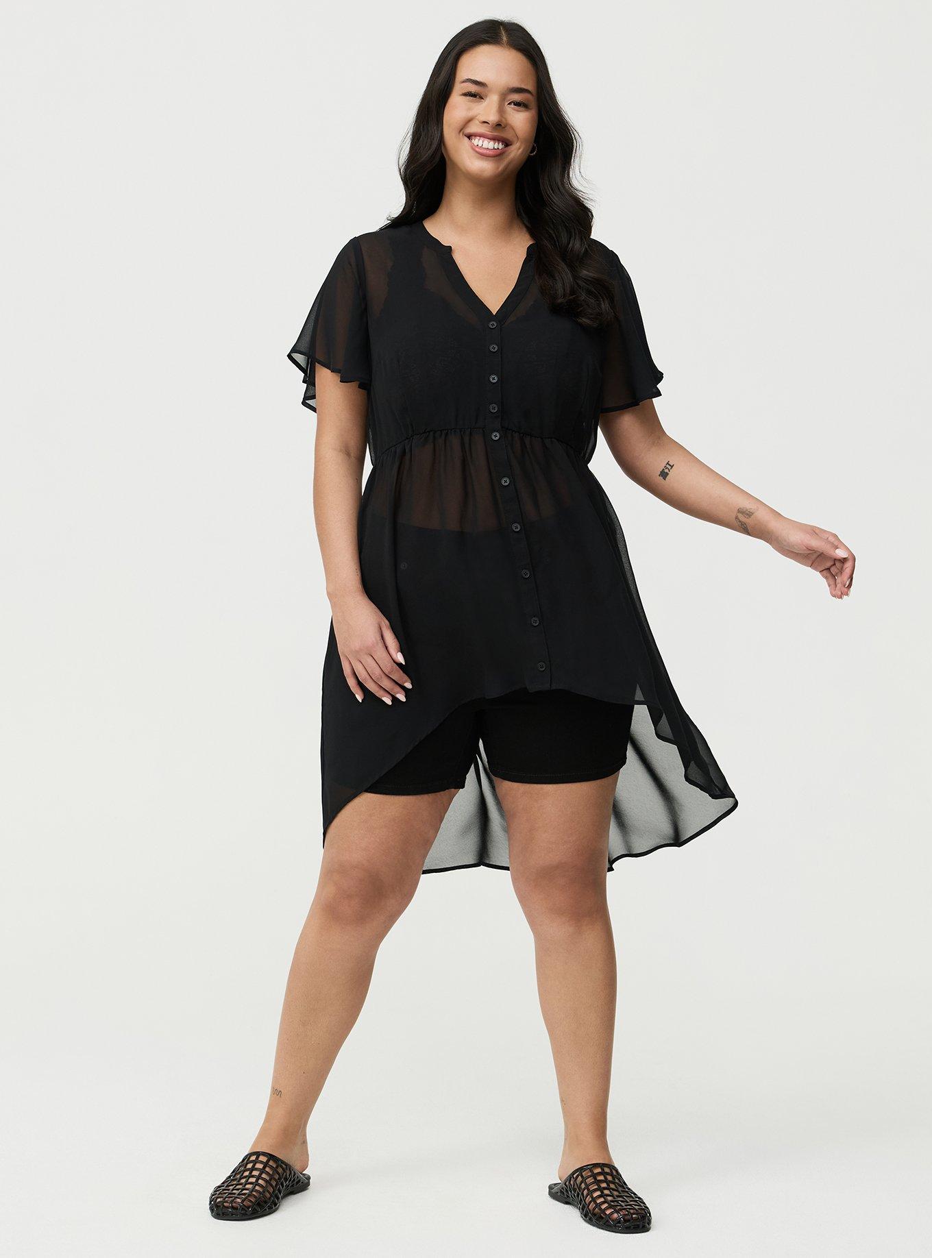 Lexie Chiffon Babydoll Top, DEEP BLACK, alternate