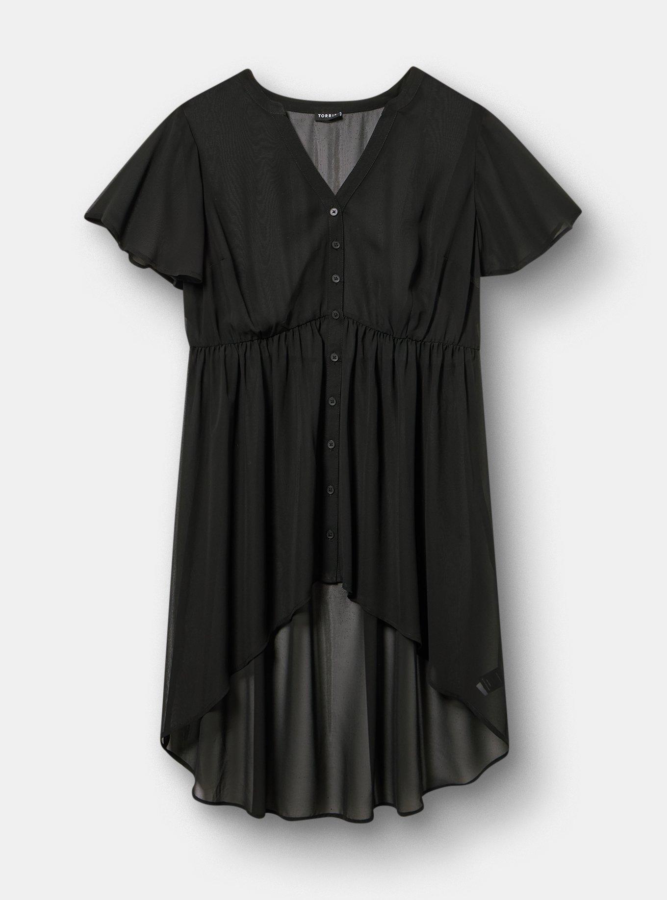 Lexie Chiffon Babydoll Top, DEEP BLACK, hi-res