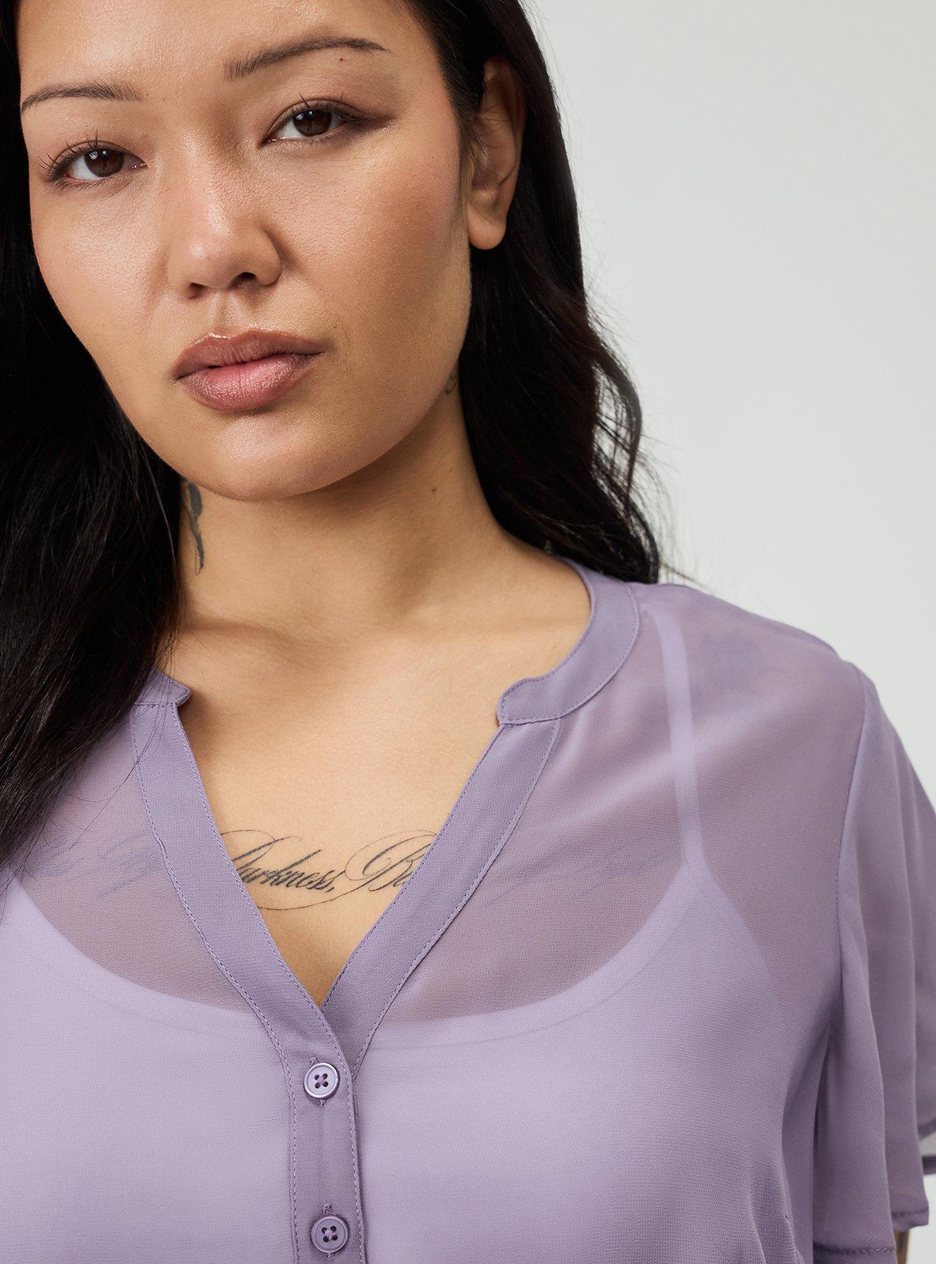 Lexie Chiffon Babydoll Top, PURPLE SAGE, alternate