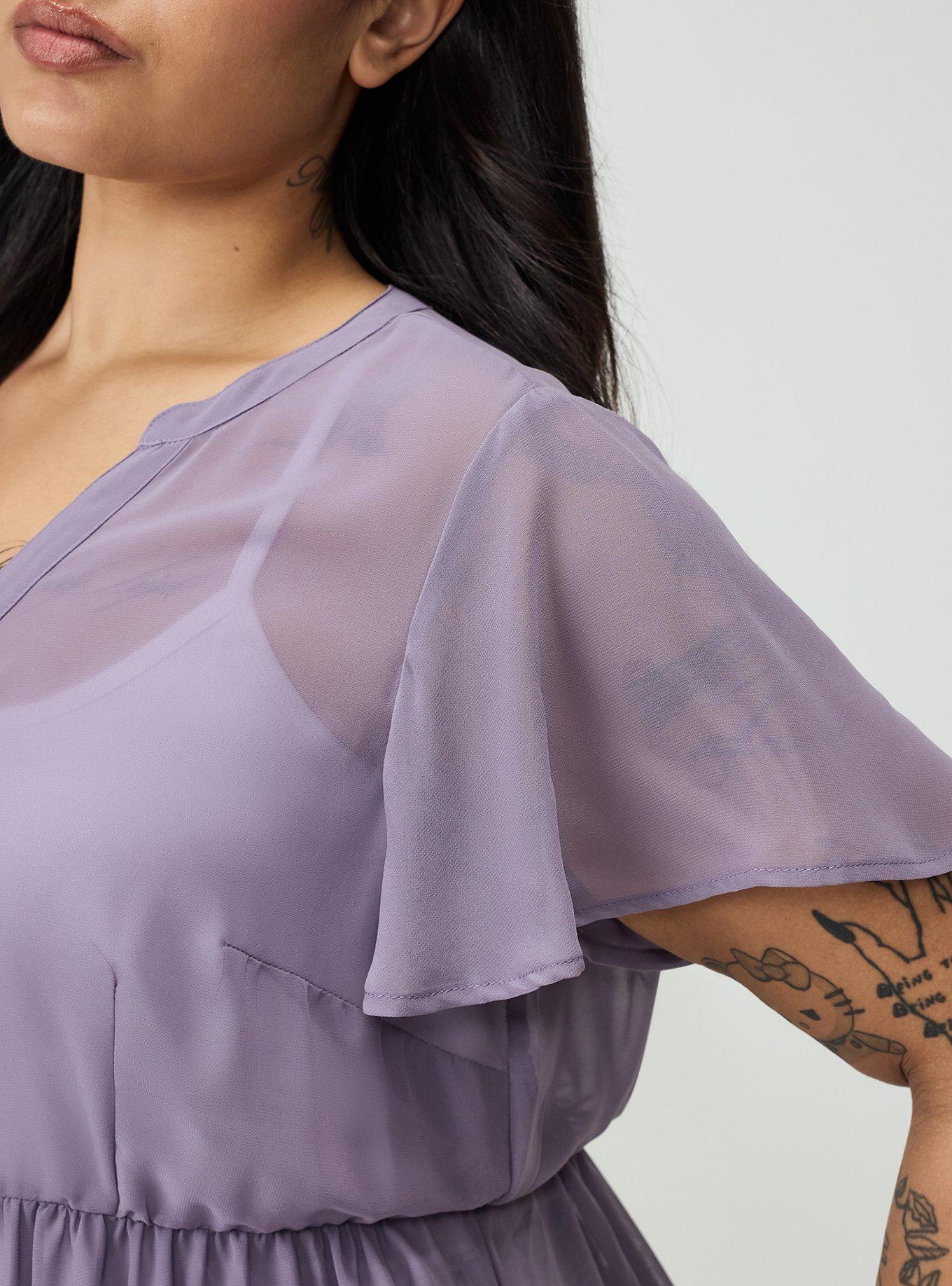 Lexie Chiffon Babydoll Top, PURPLE SAGE, alternate