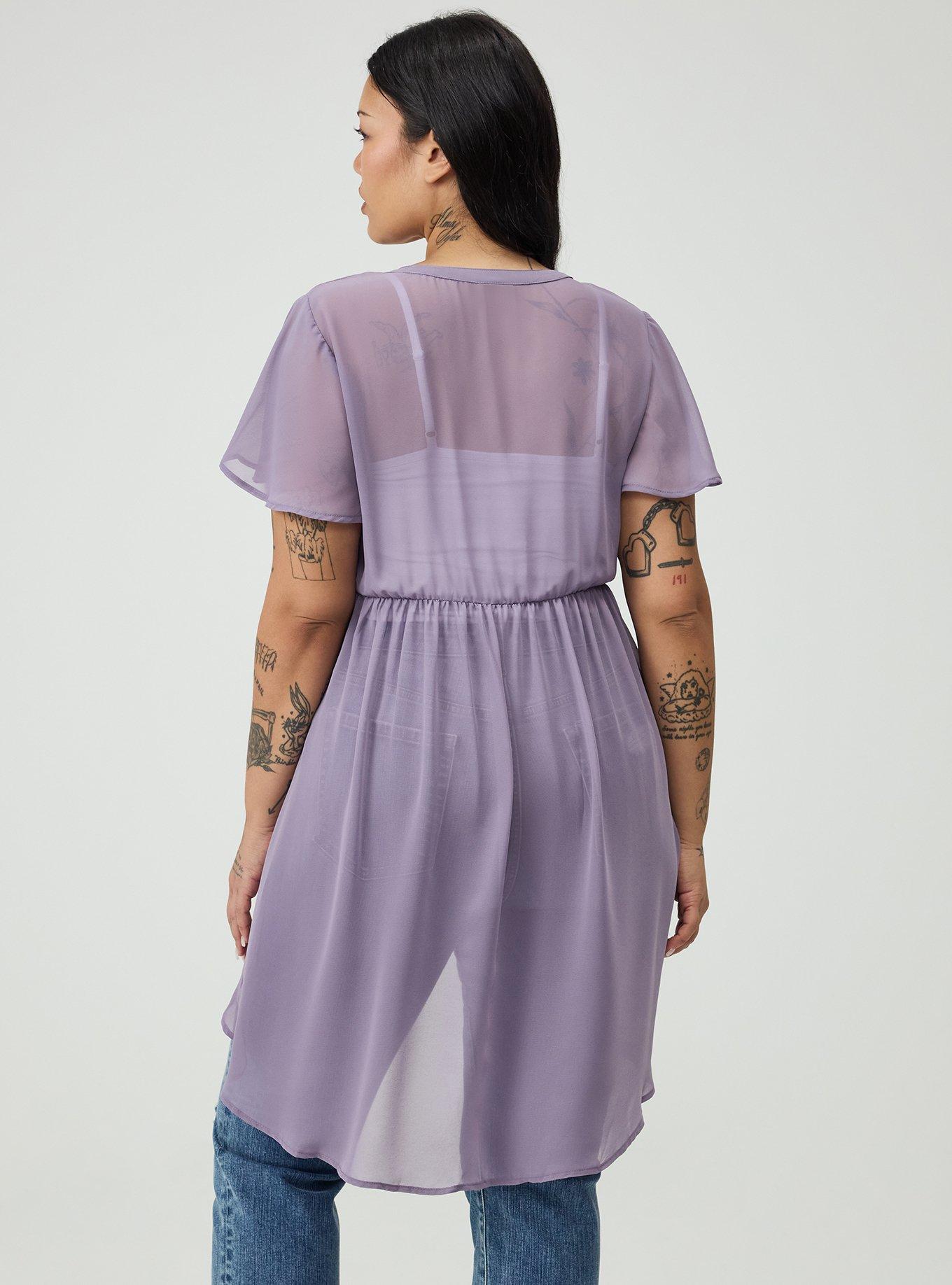 Lexie Chiffon Babydoll Top, PURPLE SAGE, alternate