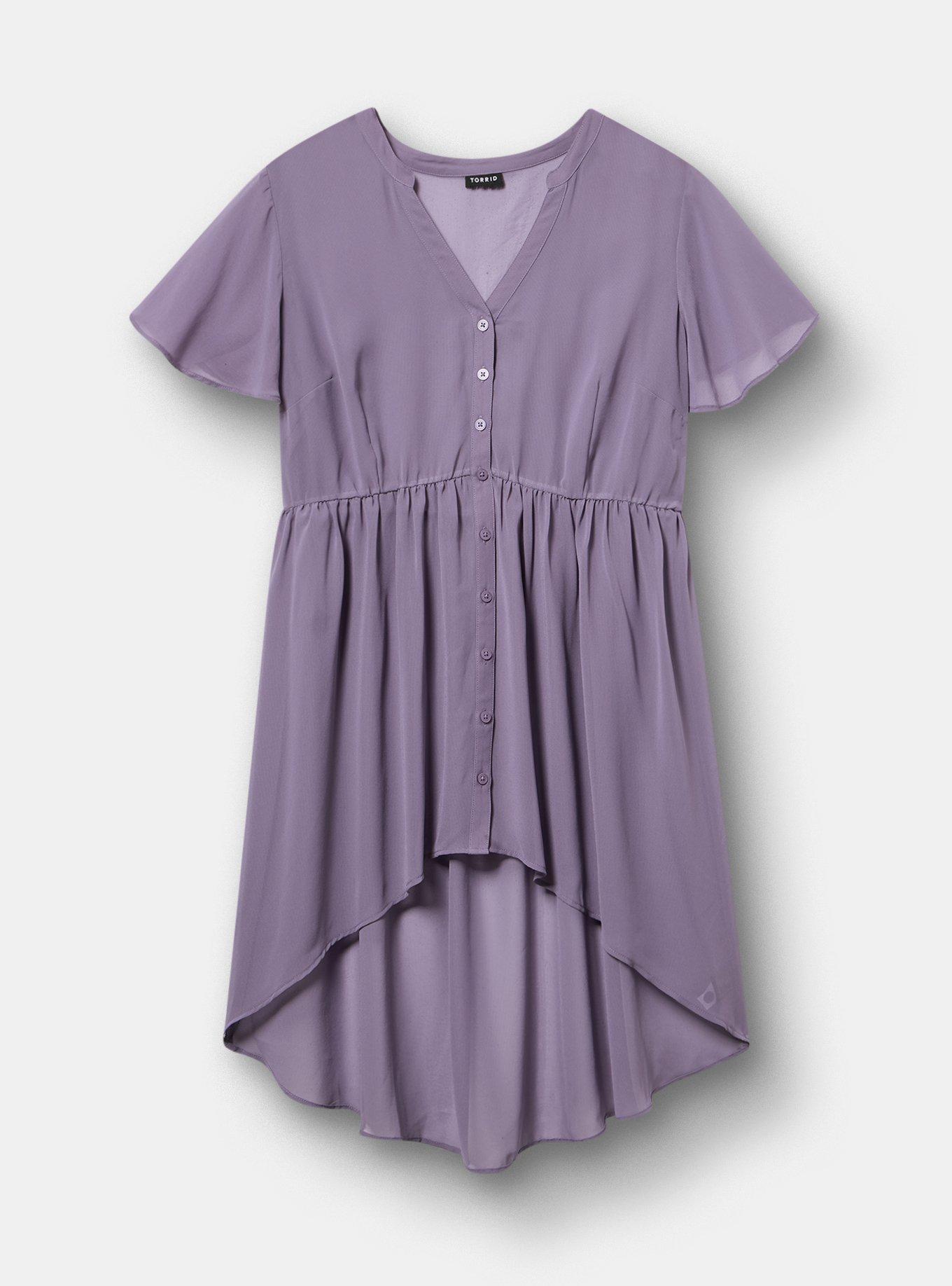 Lexie Chiffon Babydoll Top, PURPLE SAGE, flat