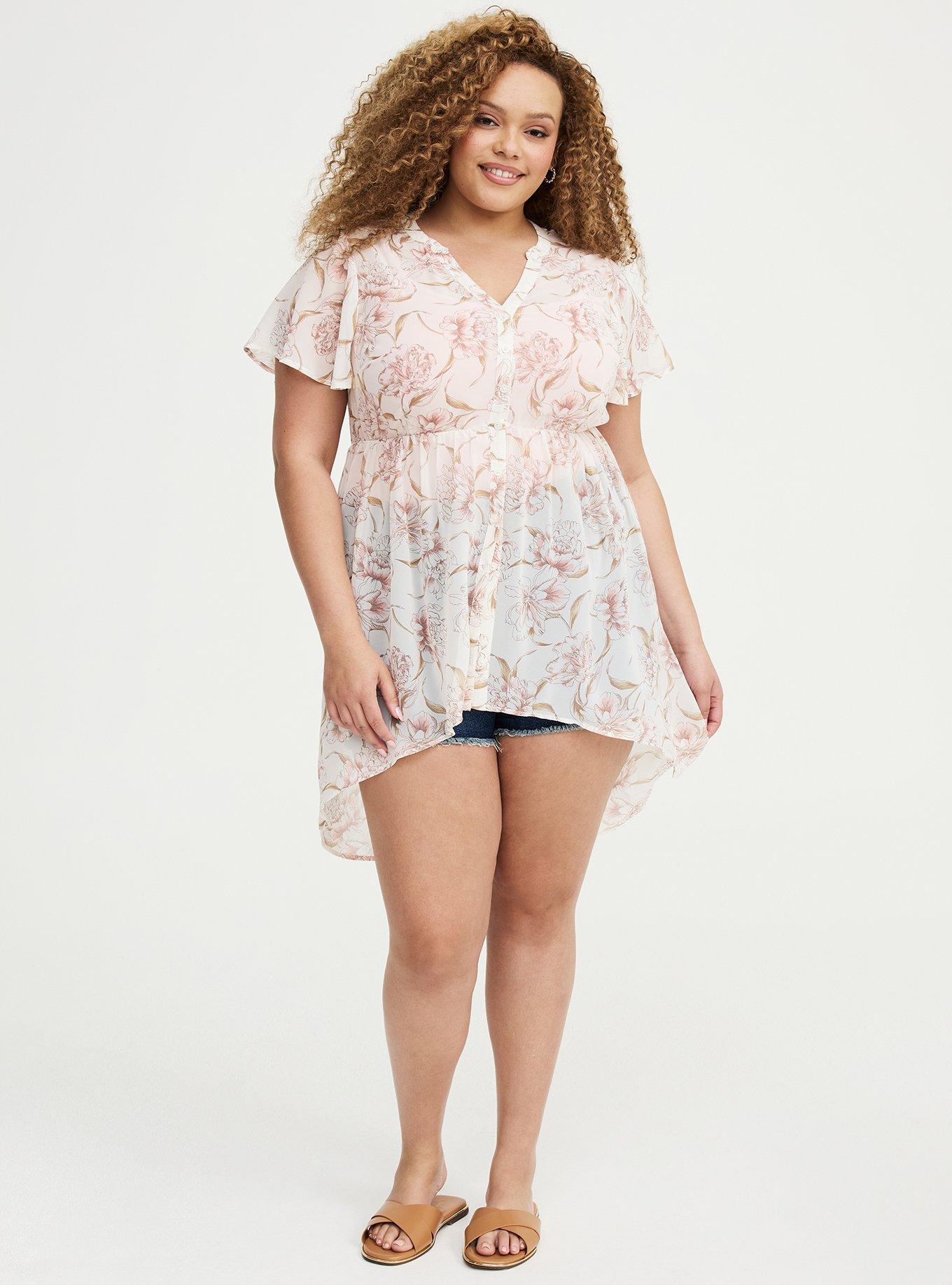 Lexie Chiffon Babydoll Top, SKETCHBOOK FLORAL IVORY, alternate