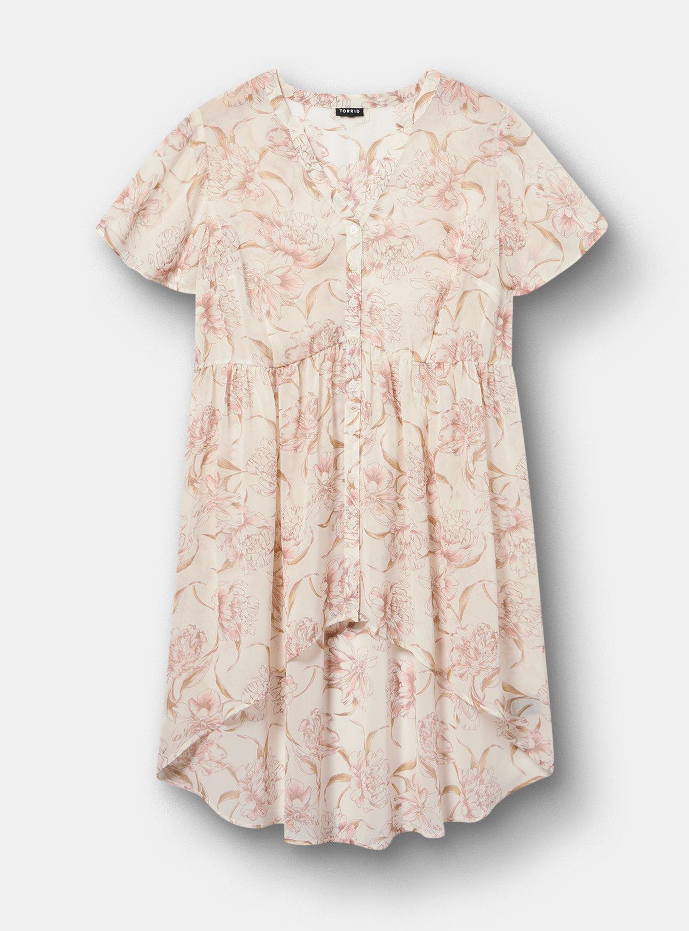 Lexie Chiffon Babydoll Top, SKETCHBOOK FLORAL IVORY, hi-res