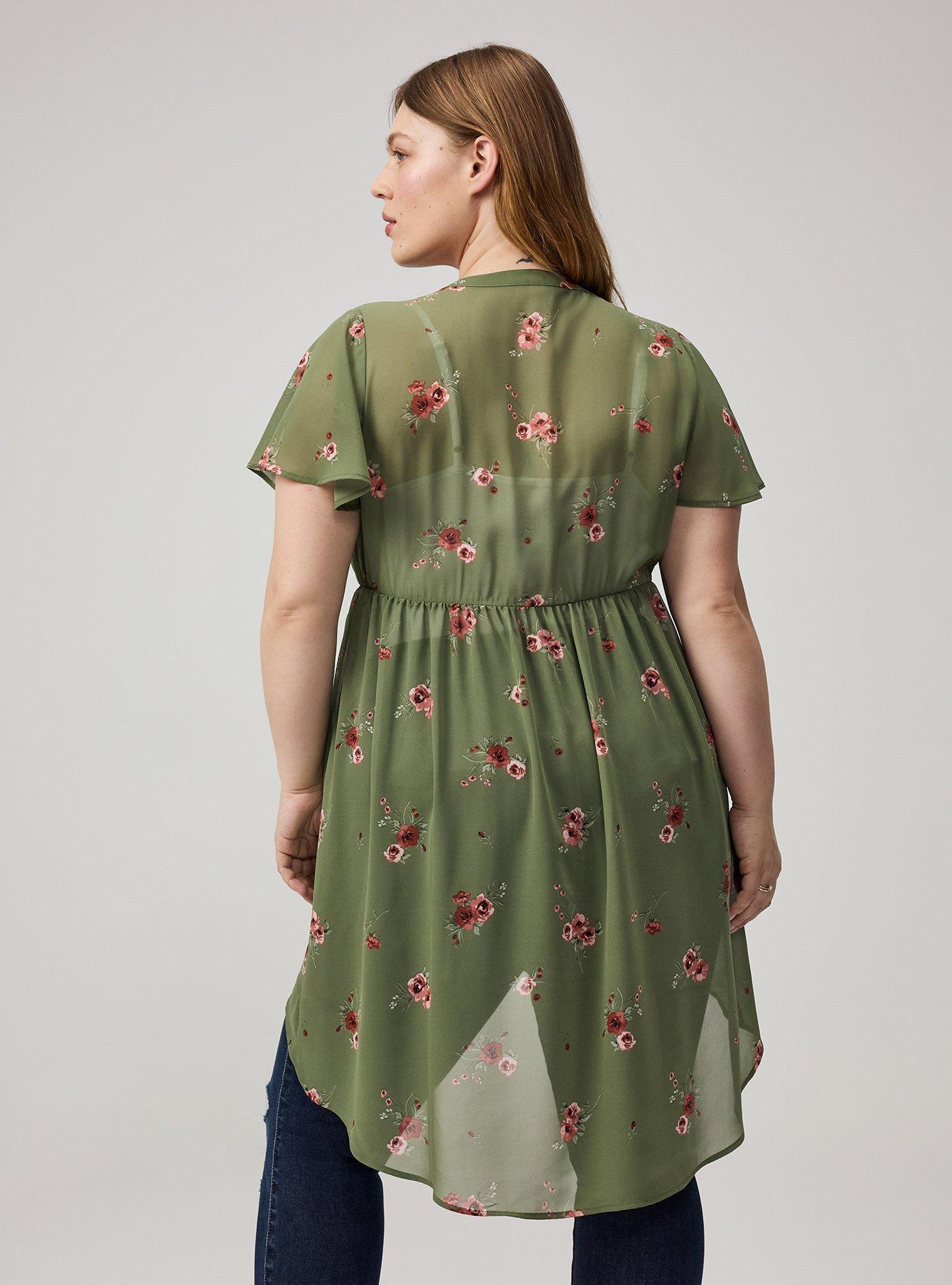 Lexie Chiffon Babydoll Top, PENNY PORTUGAL GREEN, alternate