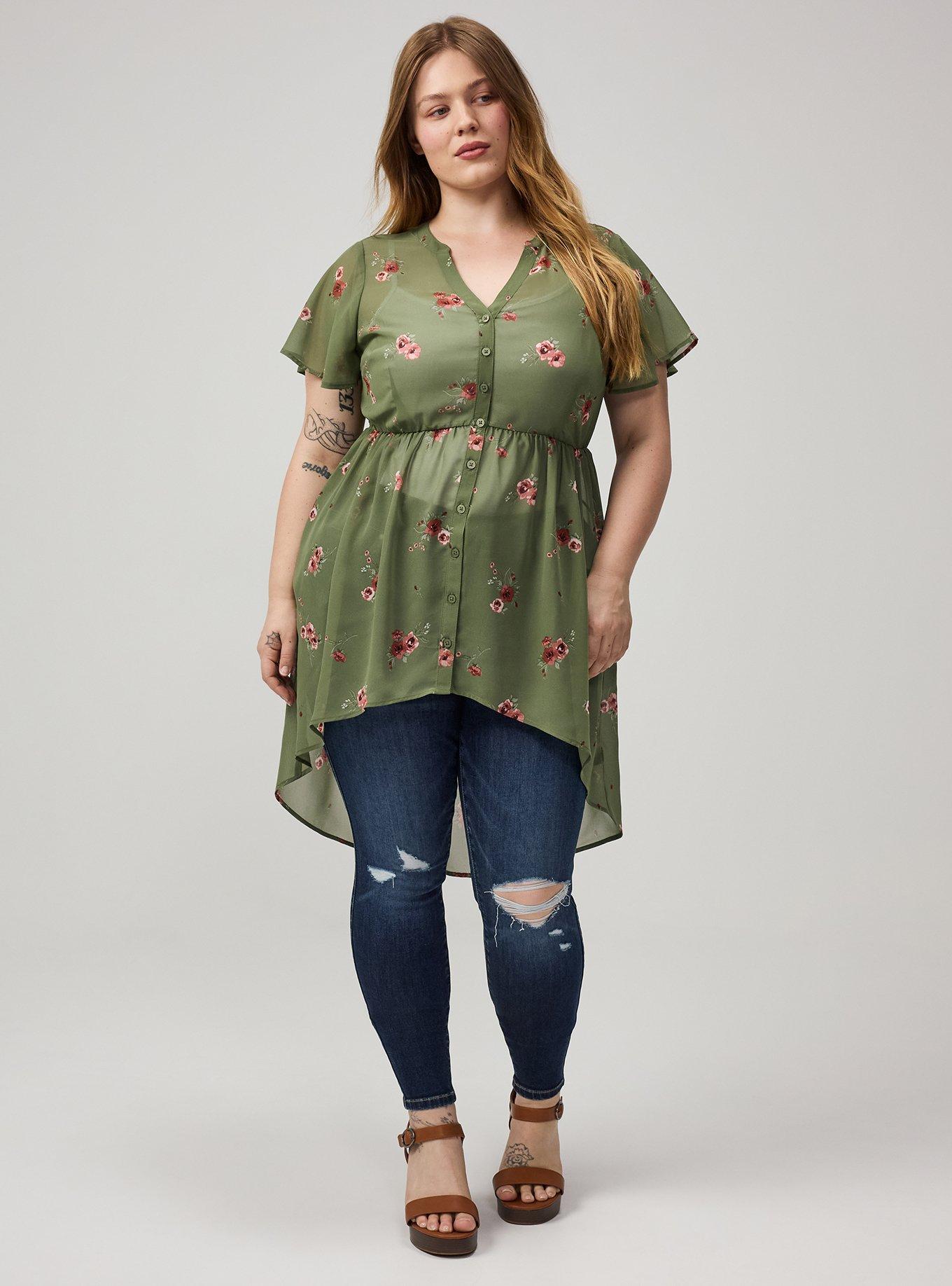 Lexie Chiffon Babydoll Top, PENNY PORTUGAL GREEN, alternate