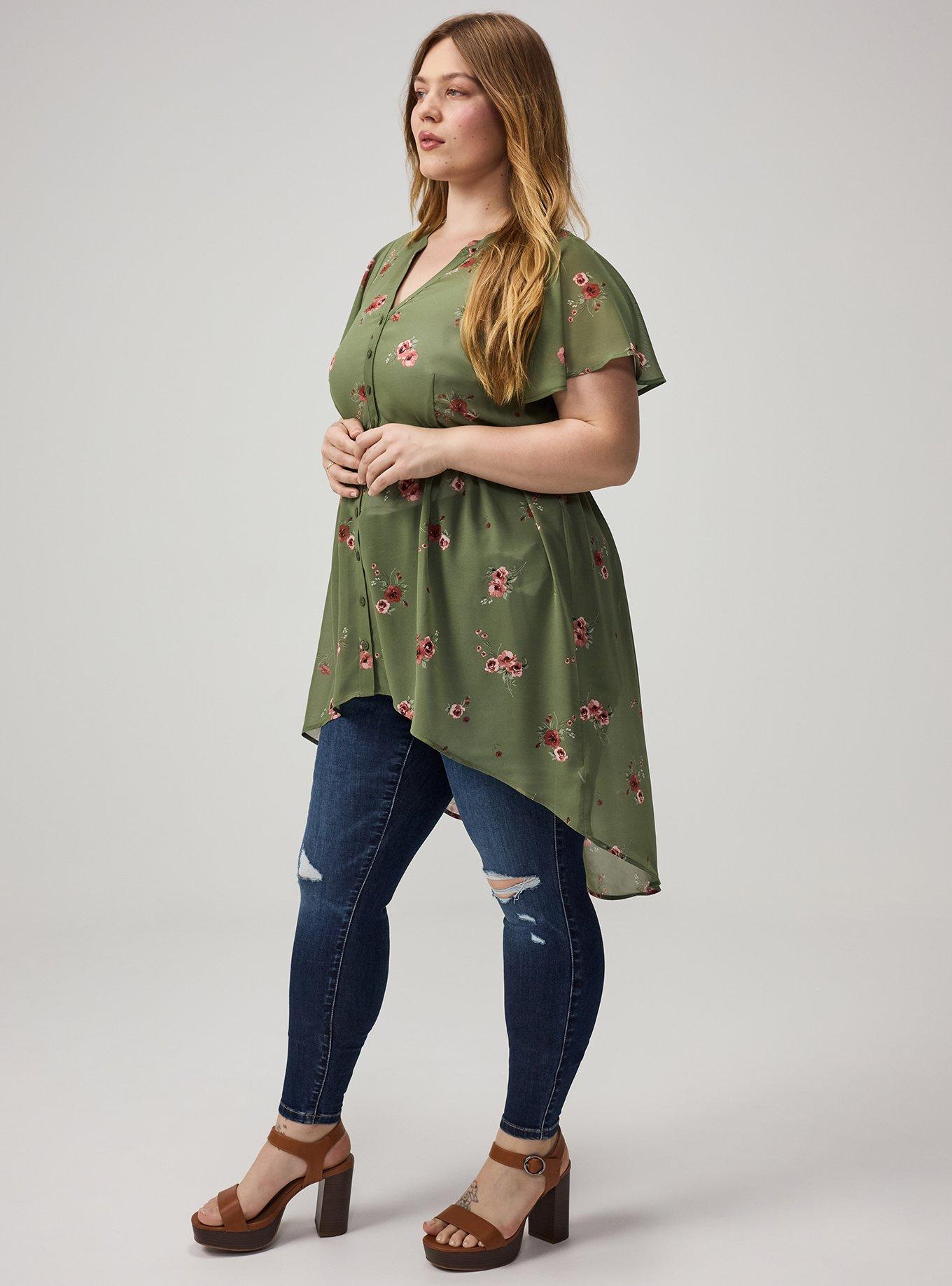 Lexie Chiffon Babydoll Top, PENNY PORTUGAL GREEN, alternate