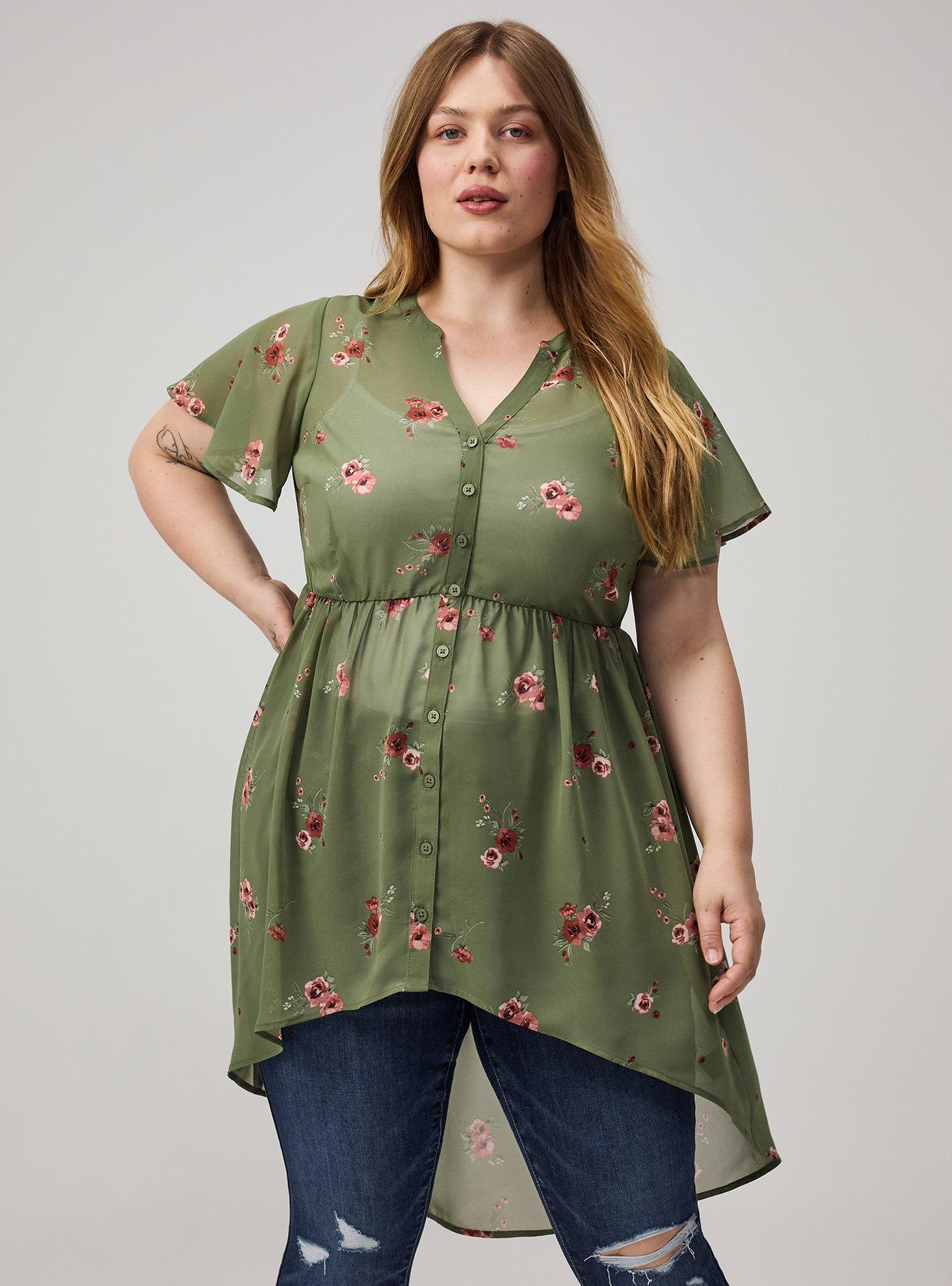 Lexie Chiffon Babydoll Top, PENNY PORTUGAL GREEN, alternate