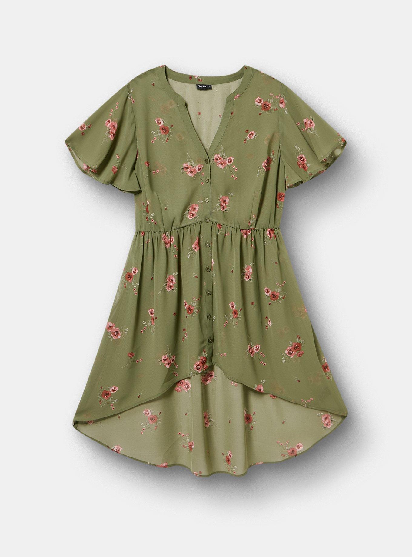 Lexie Chiffon Babydoll Top, PENNY PORTUGAL GREEN, flat