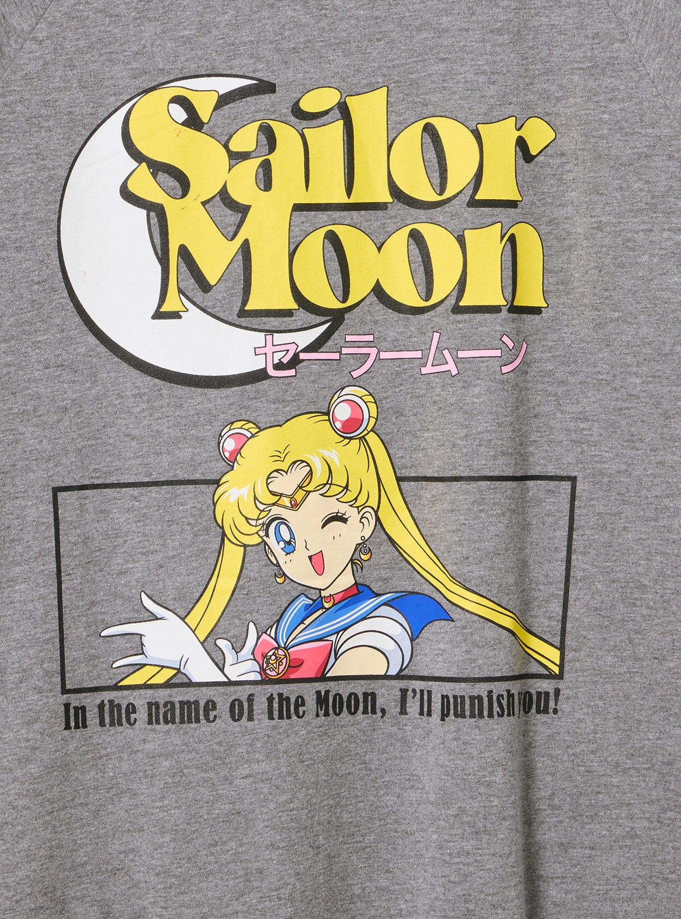 Plus Size Sailor Moon Classic Cotton Varsity Tee, SAILOR MOON MD HEATHER GRAY, alternate