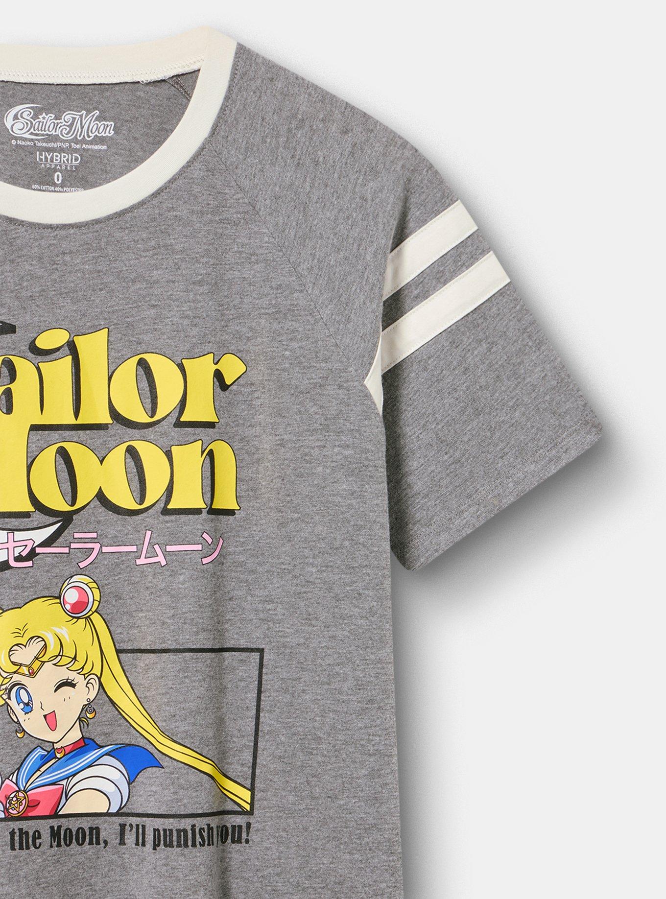 Plus Size Sailor Moon Classic Cotton Varsity Tee, SAILOR MOON MD HEATHER GRAY, alternate