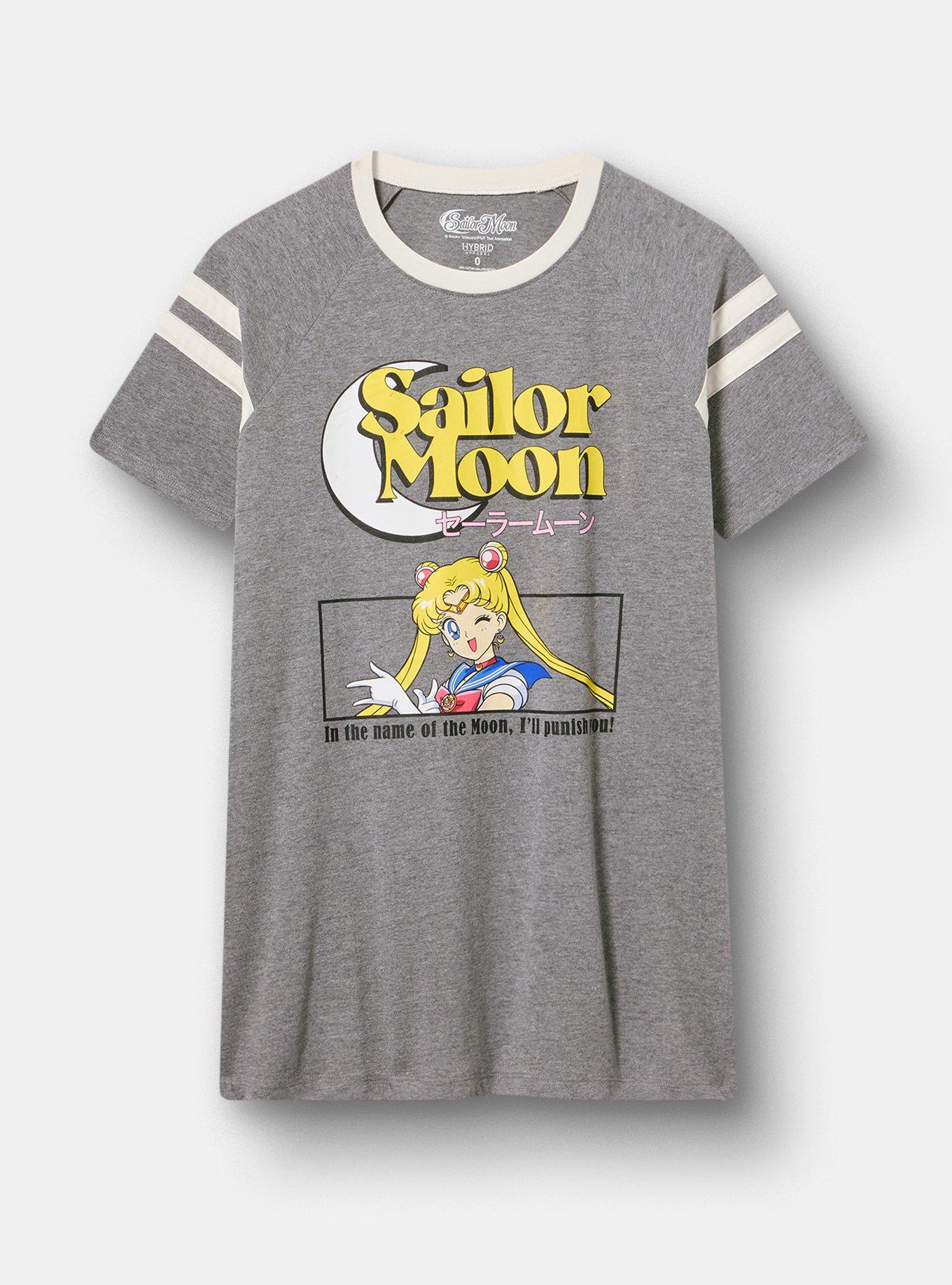 Plus Size Sailor Moon Classic Cotton Varsity Tee, SAILOR MOON MD HEATHER GRAY, hi-res