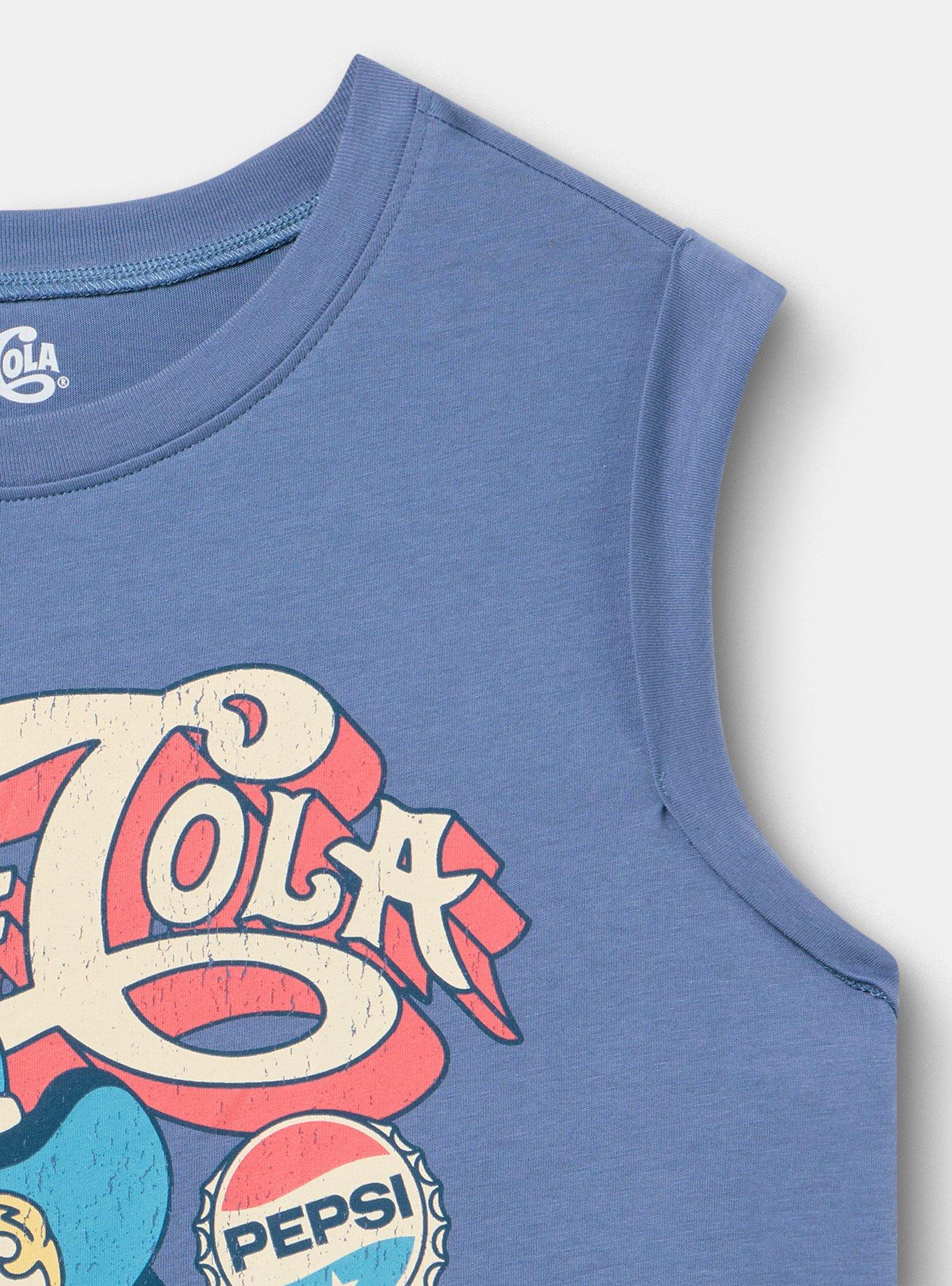Plus Size - Pepsi Cola Cotton Muscle Roll Sleeve Tank - Torrid