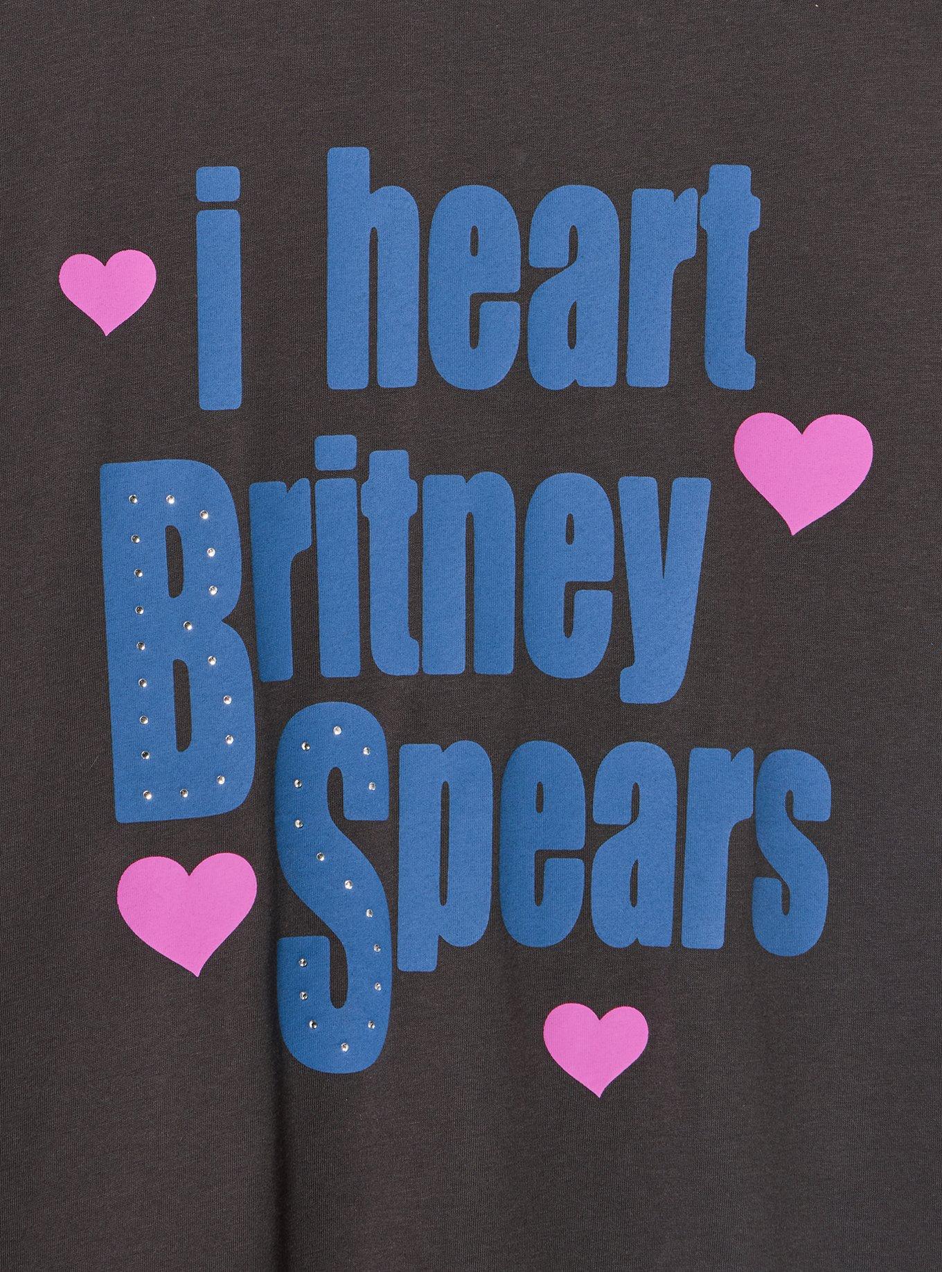 Britney Spears Classic Cotton Crew Tee, I HEART BRITNEY OBSIDIAN, alternate